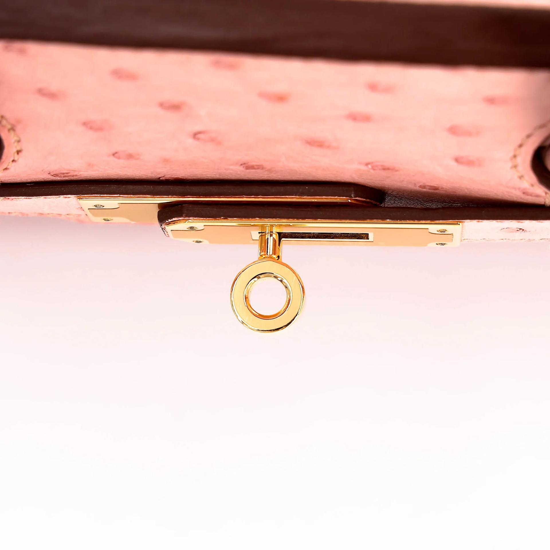 Very Good ( Rank A) HERMÈS Birkin 30 Terre Cuite (94) Ostrich Gold hardware Z (2021) - 13