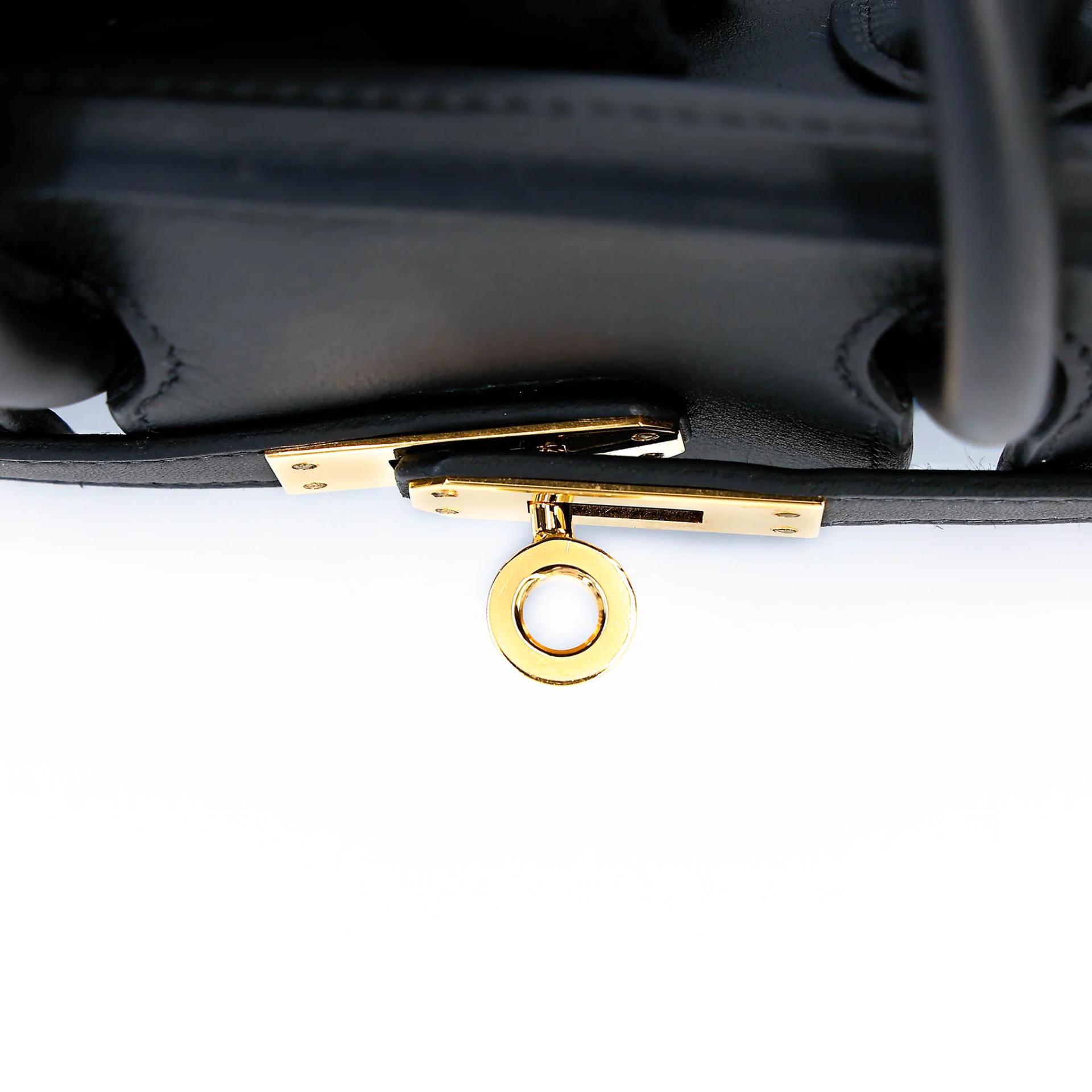 Excellent ( Rank SA ) HERMÈS Birkin 25 Noir (89) Toile Quadrille canvas Swift Gold hardware W (2024) - 13