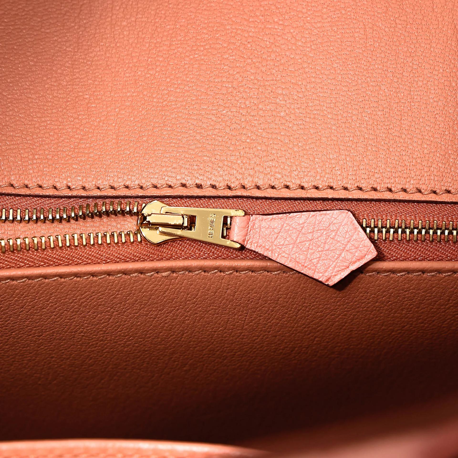 Very Good ( Rank A) HERMÈS Birkin 30 Terre Cuite (94) Ostrich Gold hardware Z (2021) - 16
