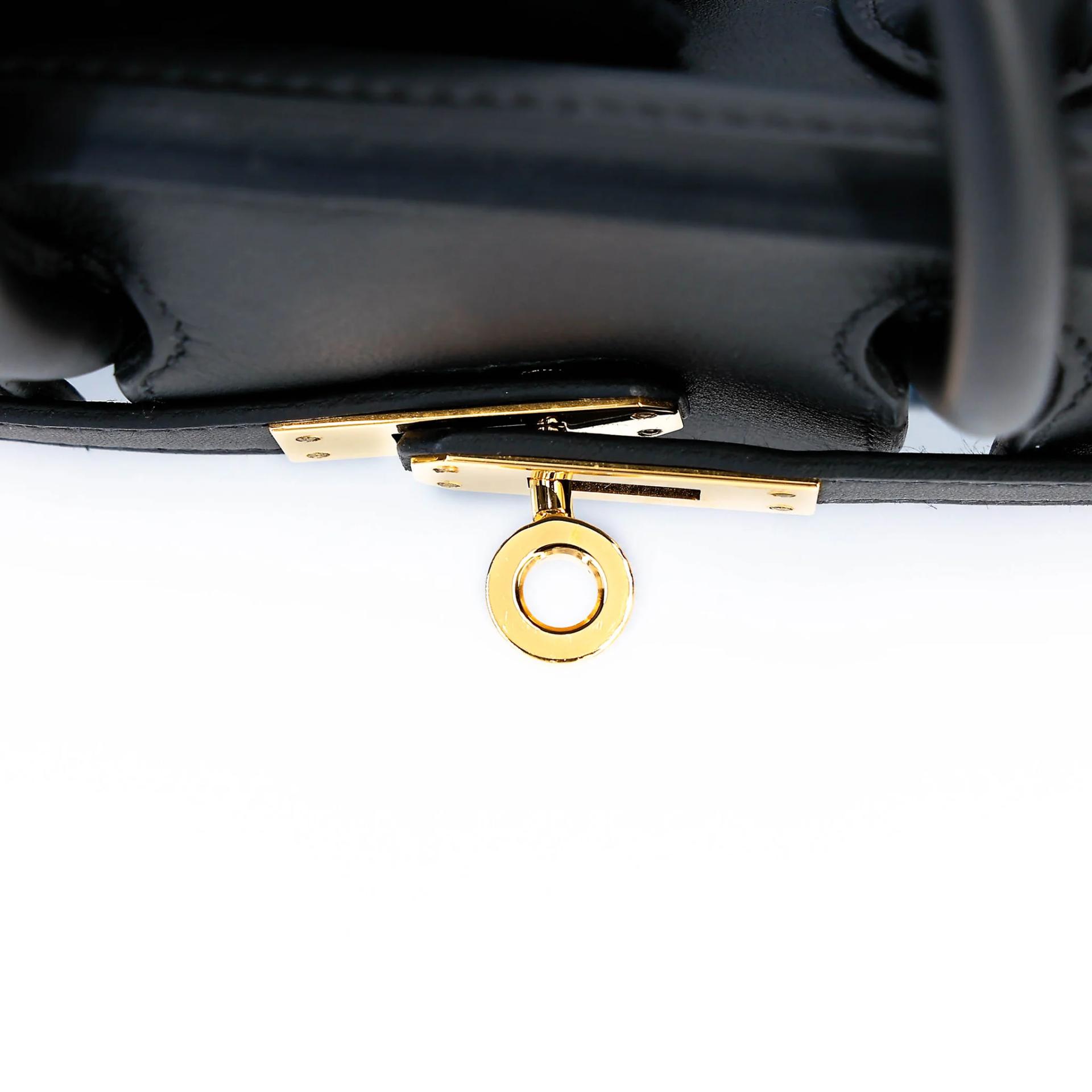 Excellent ( Rank SA ) HERMÈS Birkin 25 Noir (89) Toile Quadrille canvas Swift Gold hardware W (2024) - 14