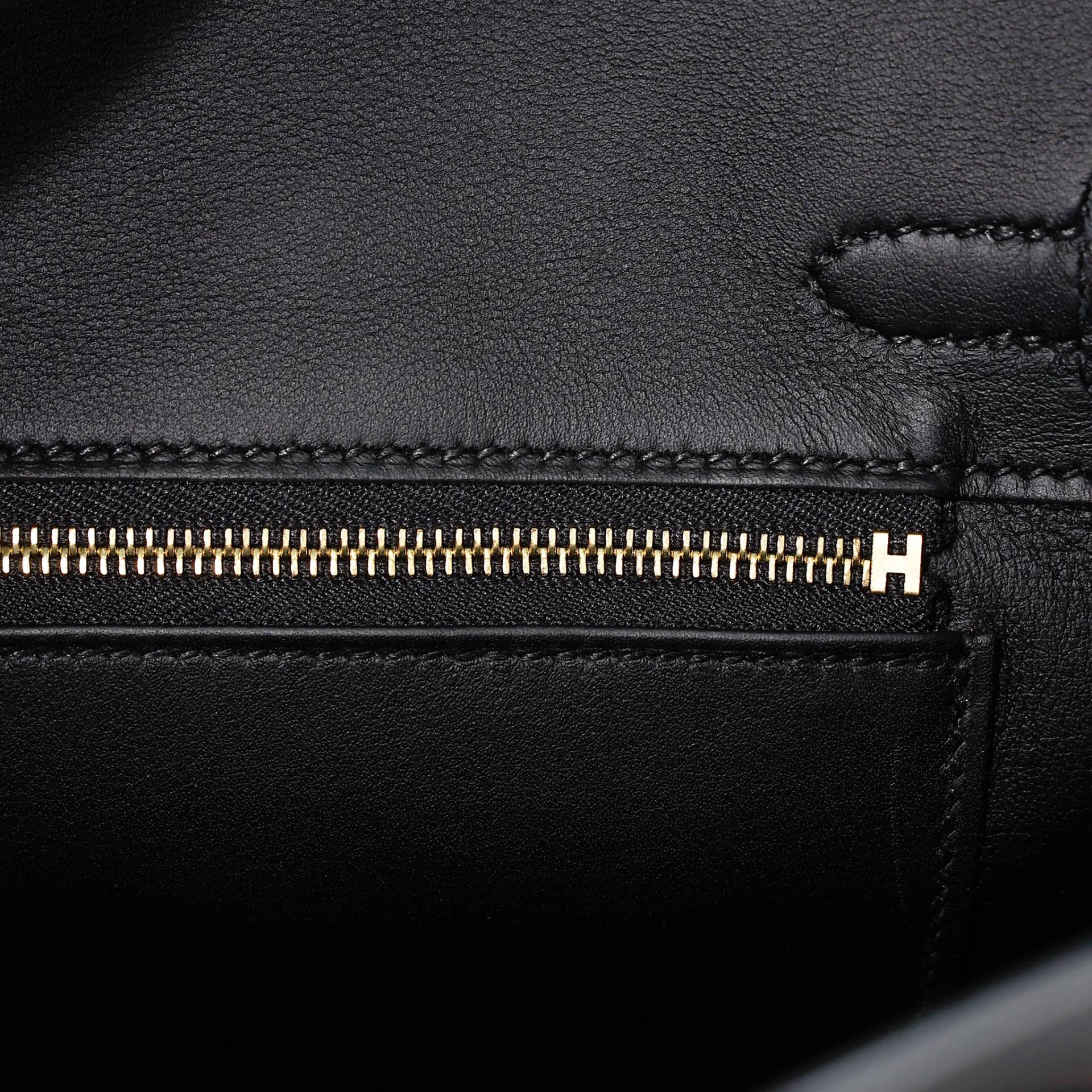 Excellent ( Rank SA ) HERMÈS Birkin 25 Noir (89) Toile Quadrille canvas Swift Gold hardware W (2024) - 17