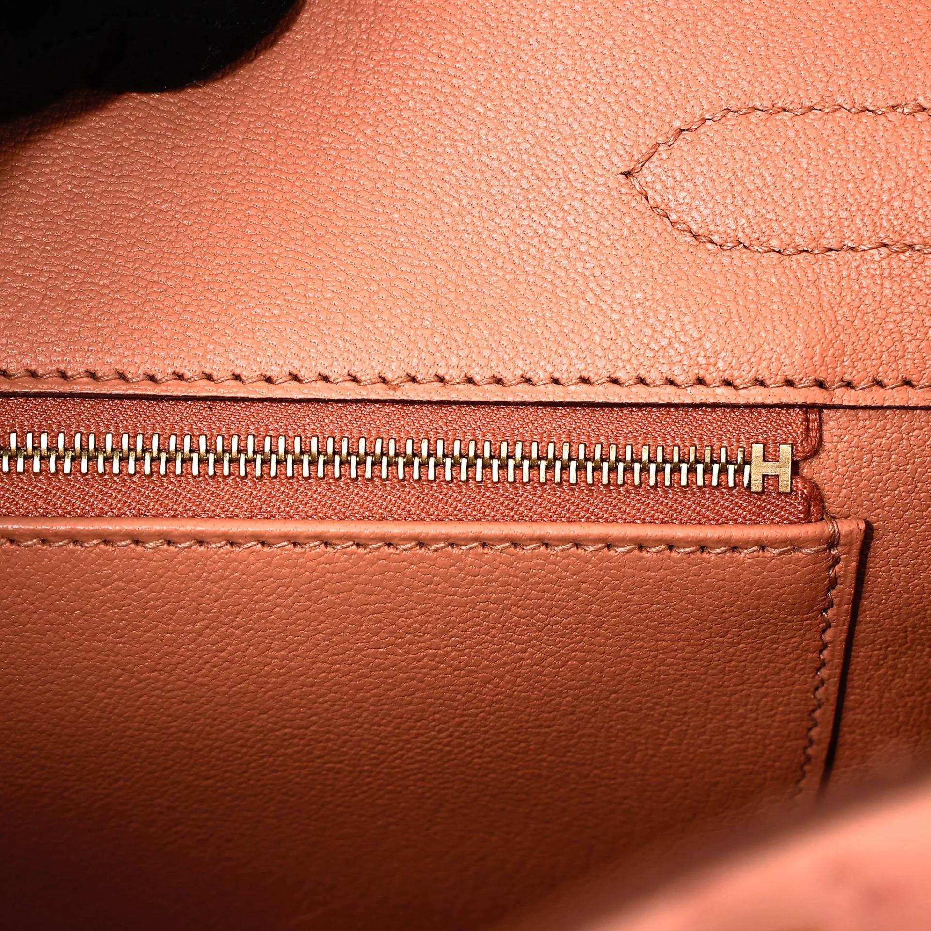 Very Good ( Rank A) HERMÈS Birkin 30 Terre Cuite (94) Ostrich Gold hardware Z (2021) - 17
