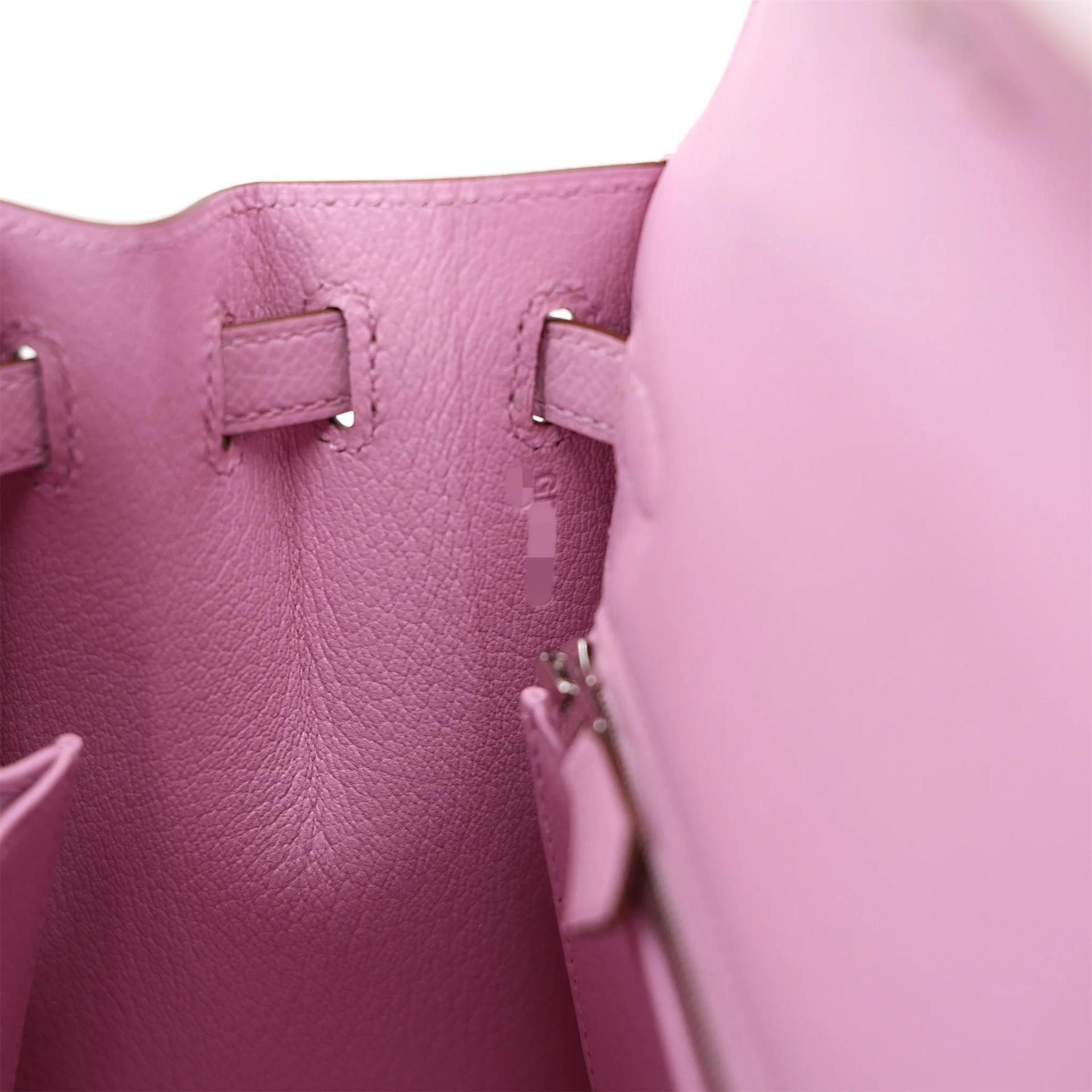 Brand New ( Rank N ) HERMÈS Kelly 25 Sellier Mauve Sylvestre (X9) Epsom Palladium hardware G (2026) - 16