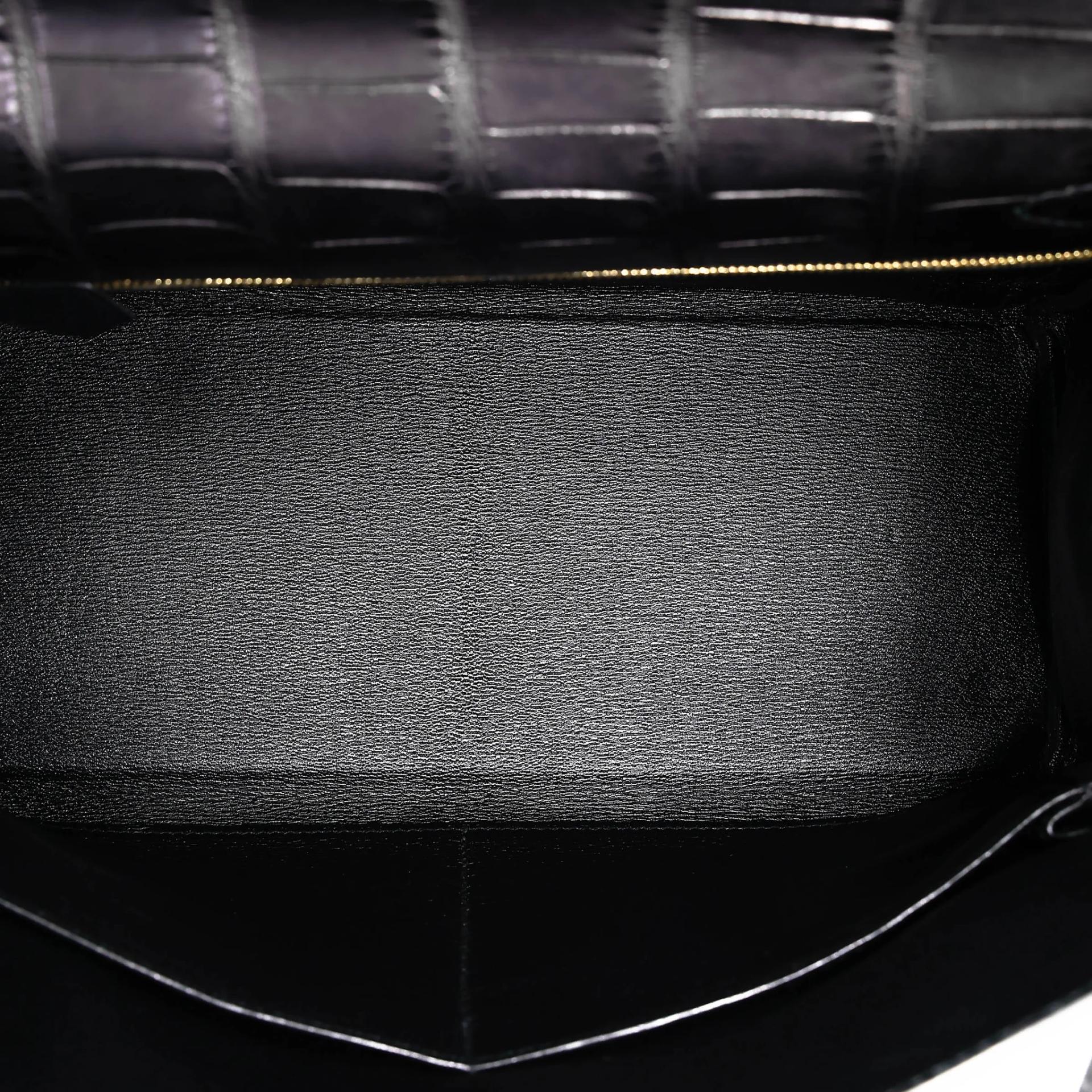 Very Good ( Rank A) HERMÈS Kelly 28 Noir (89) Matte Alligator Gold hardware D (2019) - 24