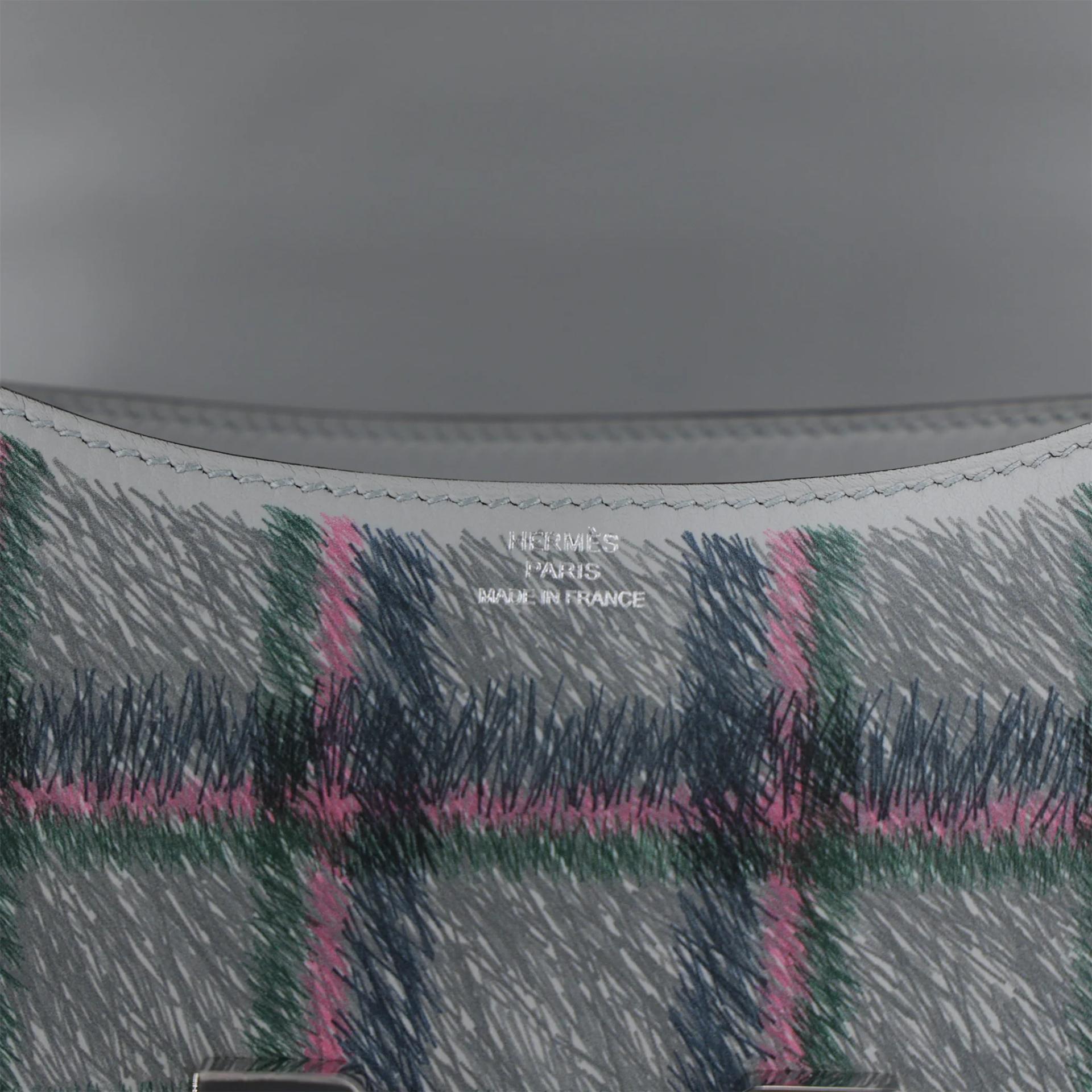 Brand New ( Rank N ) HERMÈS Limited Edition Constance Mini Bleu Glacier (8U) Rose Bubblegum (L4) Bleu de Prusse (7P) Swift Palladium hardware K (2025) - 11