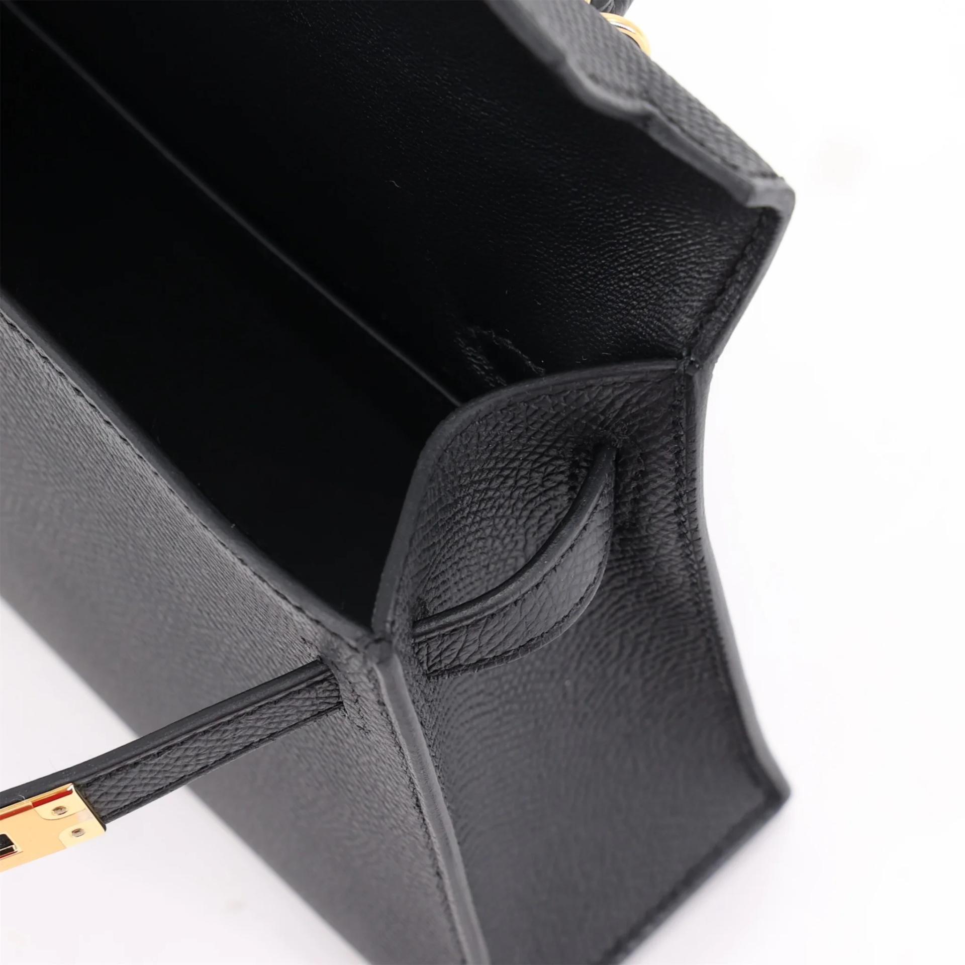 Brand New ( Rank N ) HERMÈS Mini Kelly II Noir (89) Epsom Gold hardware G (2026) - 13