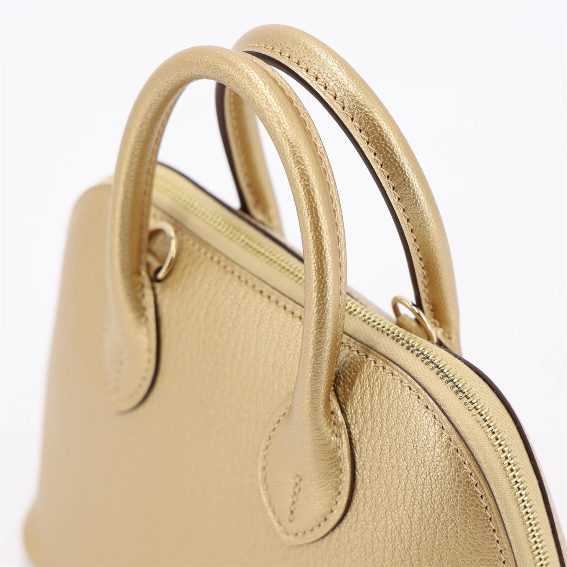 Brand New ( Rank N ) HERMÈS Mini Bolide 1923 Dore (Y9) Chevre Gold hardware G (2026) - 3