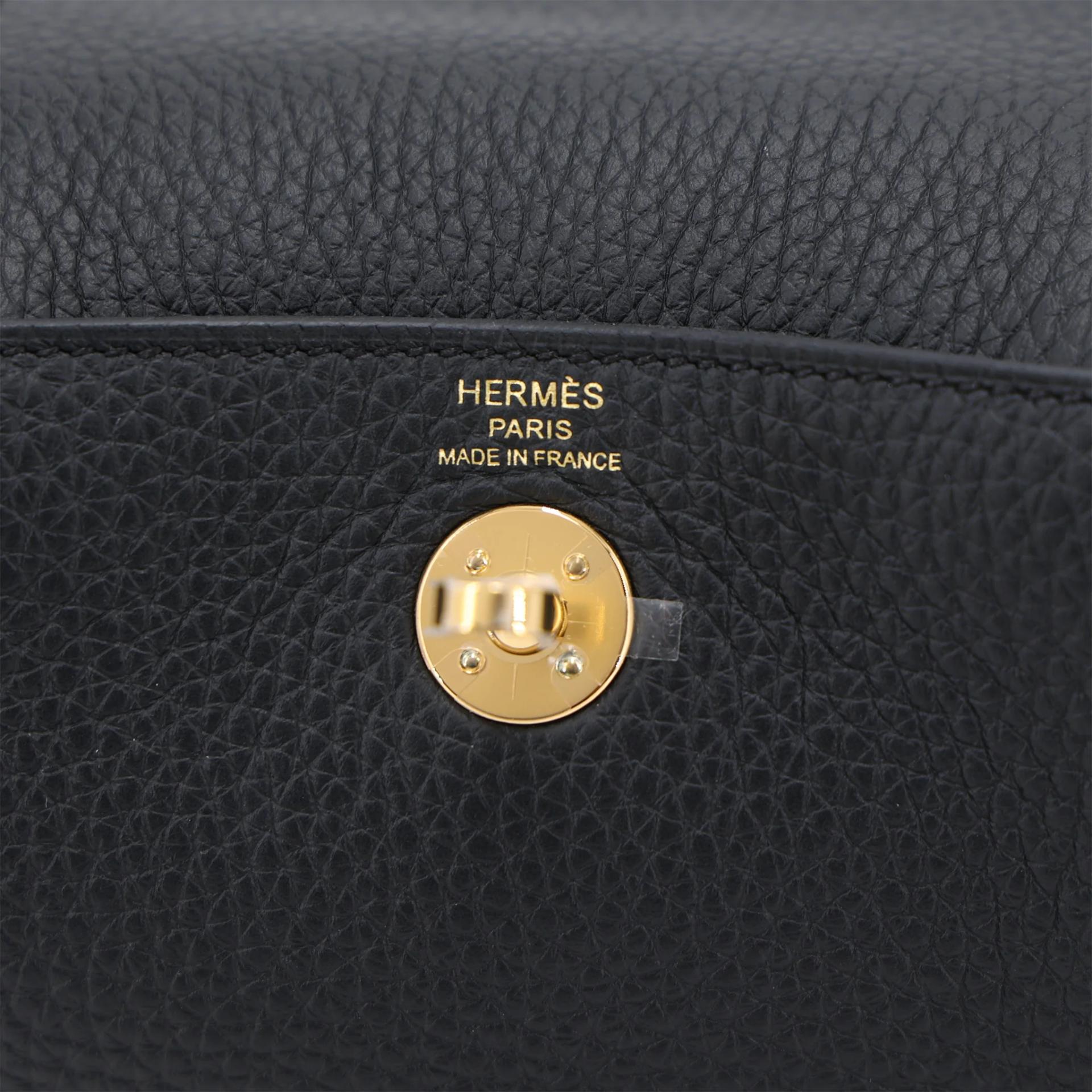 Unused ( Rank NS ) HERMÈS Mini Lindy Black Clemence Gold hardware W (2024) - 10