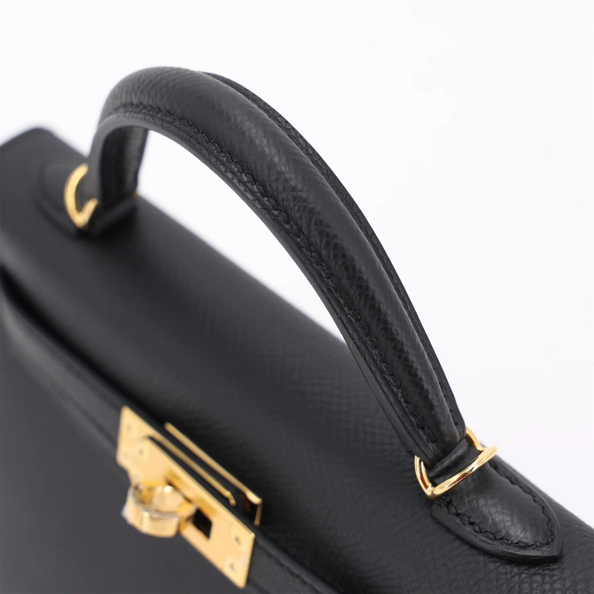Brand New ( Rank N ) HERMÈS Mini Kelly II Noir (89) Epsom Gold hardware G (2026) - 3
