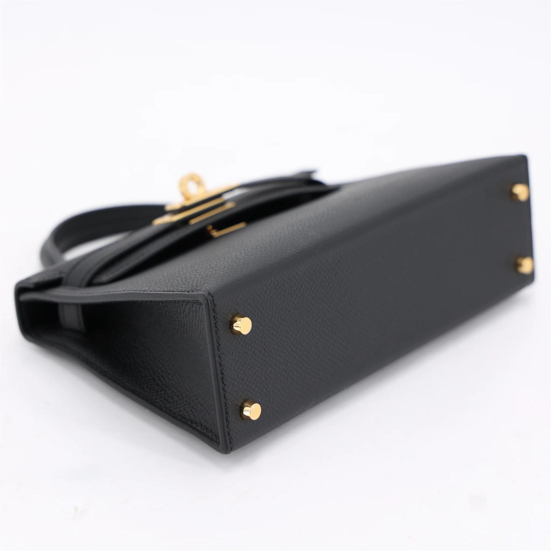 Brand New ( Rank N ) HERMÈS Mini Kelly II Noir (89) Epsom Gold hardware G (2026) - 4