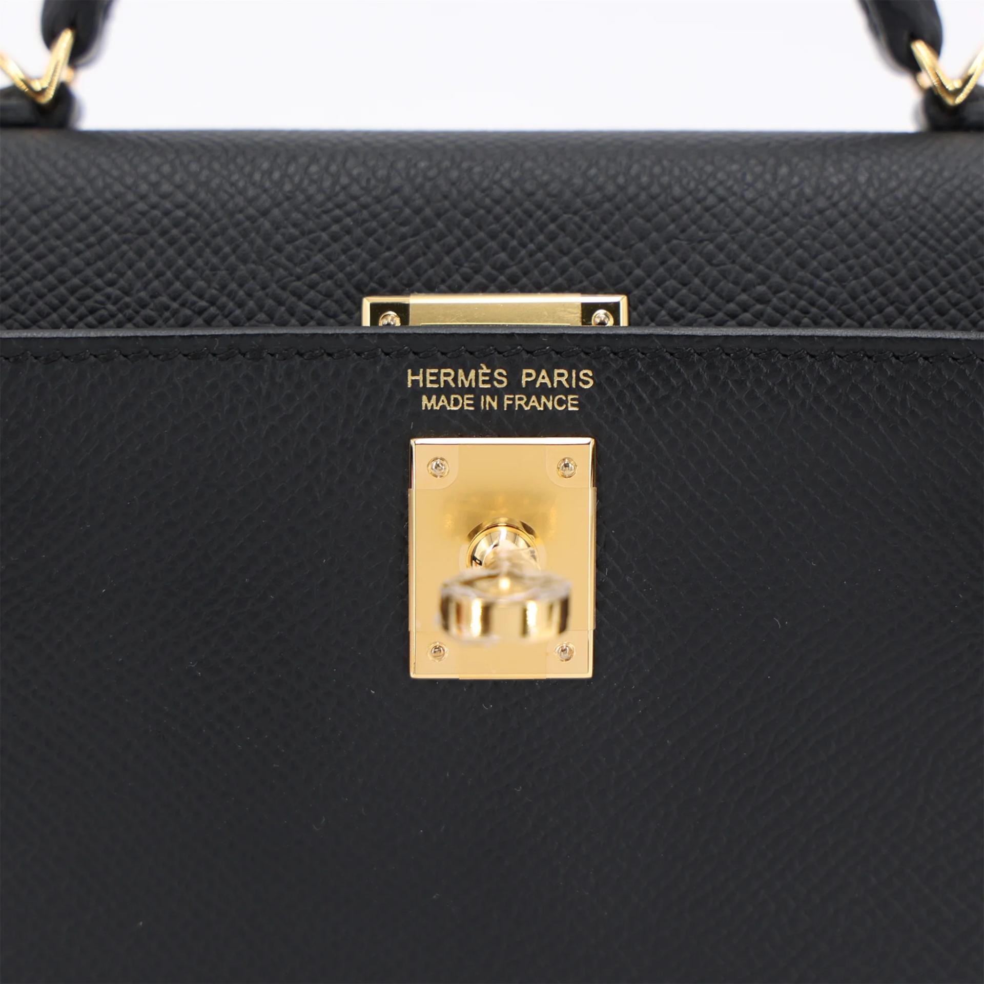 Brand New ( Rank N ) HERMÈS Mini Kelly II Noir (89) Epsom Gold hardware G (2026) - 10