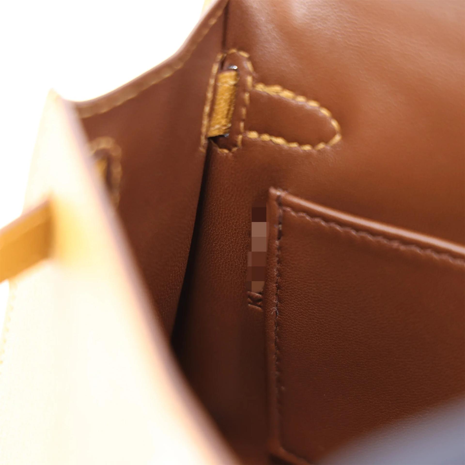 Unused ( Rank NS ) HERMÈS Mini Kelly II Caramel (28) Chevre Palladium hardware K (2025) - 14