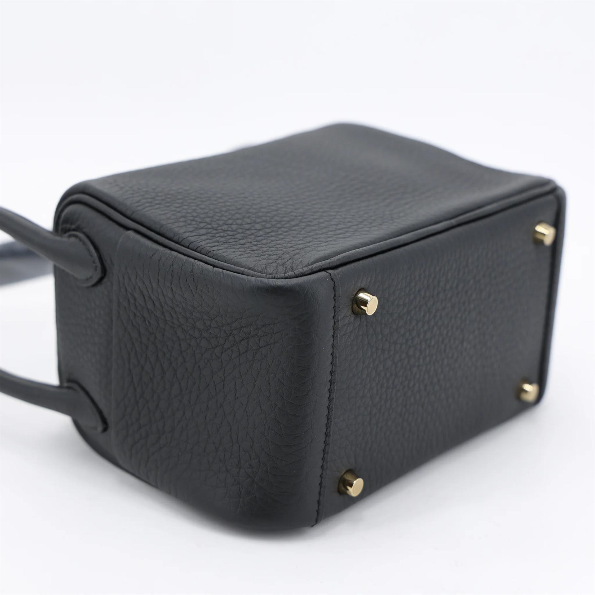 Unused ( Rank NS ) HERMÈS Mini Lindy Black Clemence Gold hardware W (2024) - 6
