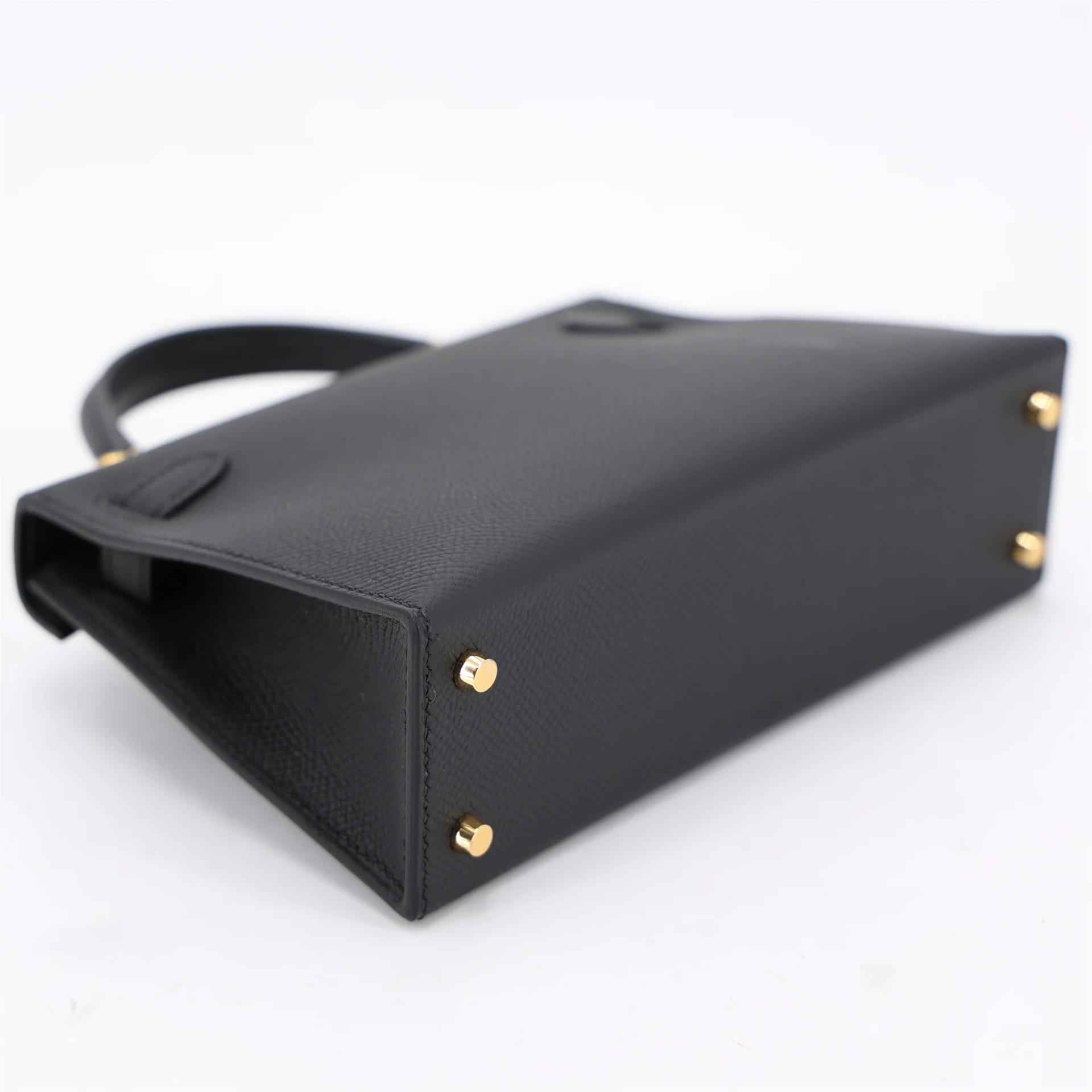 Brand New ( Rank N ) HERMÈS Mini Kelly II Noir (89) Epsom Gold hardware G (2026) - 6