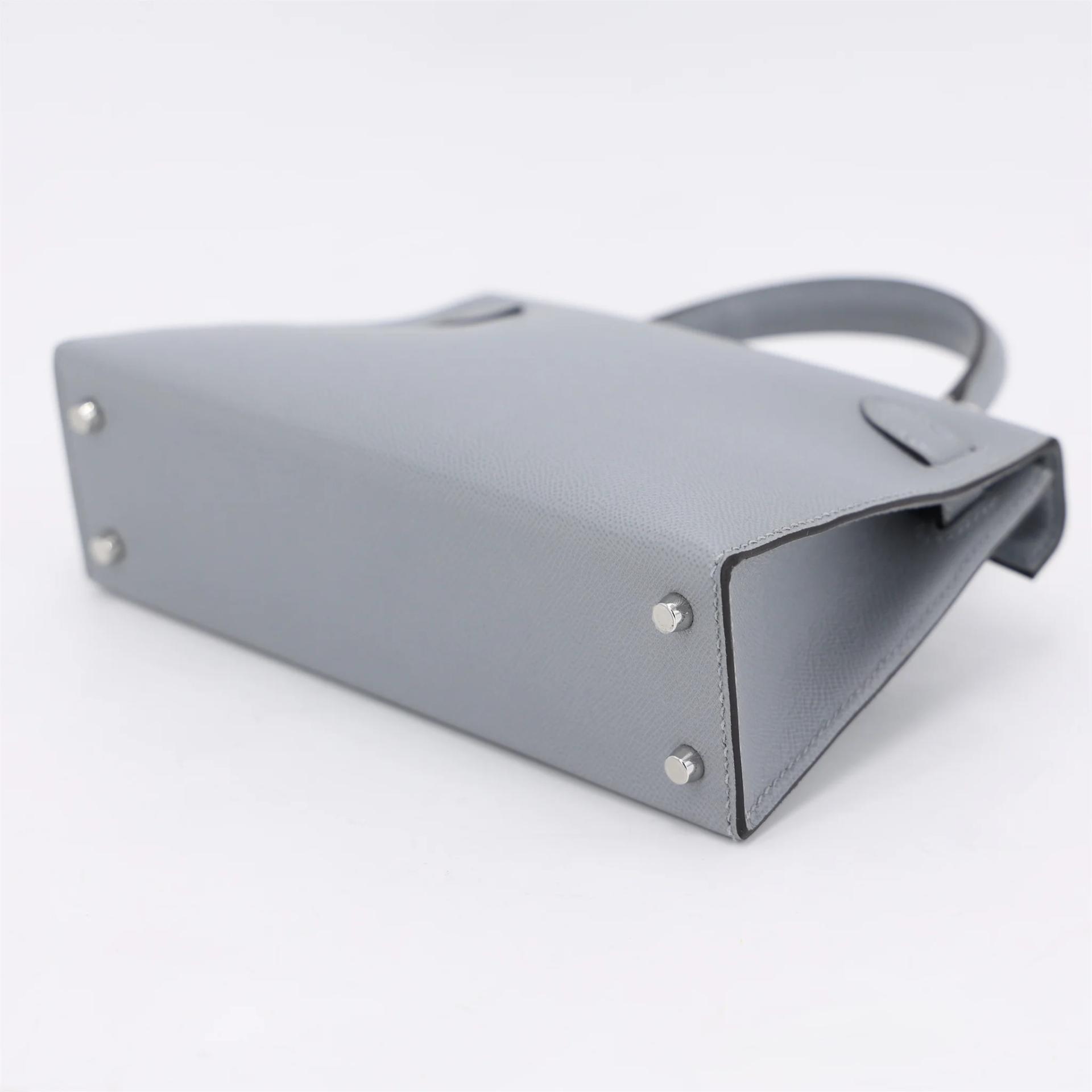 Brand New ( Rank N ) HERMÈS Mini Kelly II Gris Pantin (P0) Madame Palladium hardware G (2026) - 7
