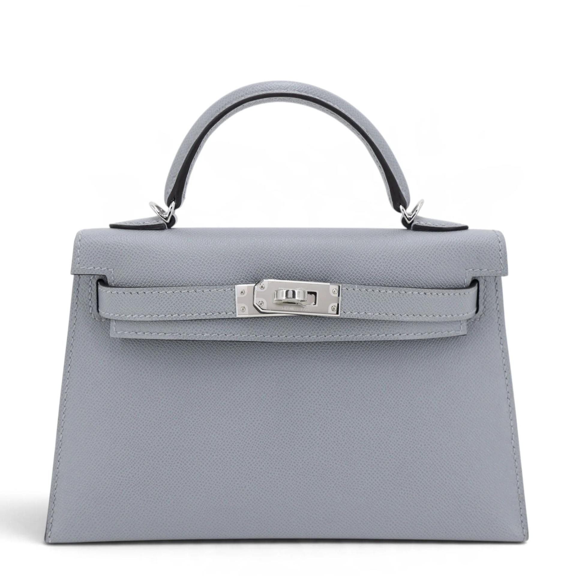Brand New ( Rank N ) HERMÈS Mini Kelly II Gris Pantin (P0) Madame Palladium hardware G (2026) - 1