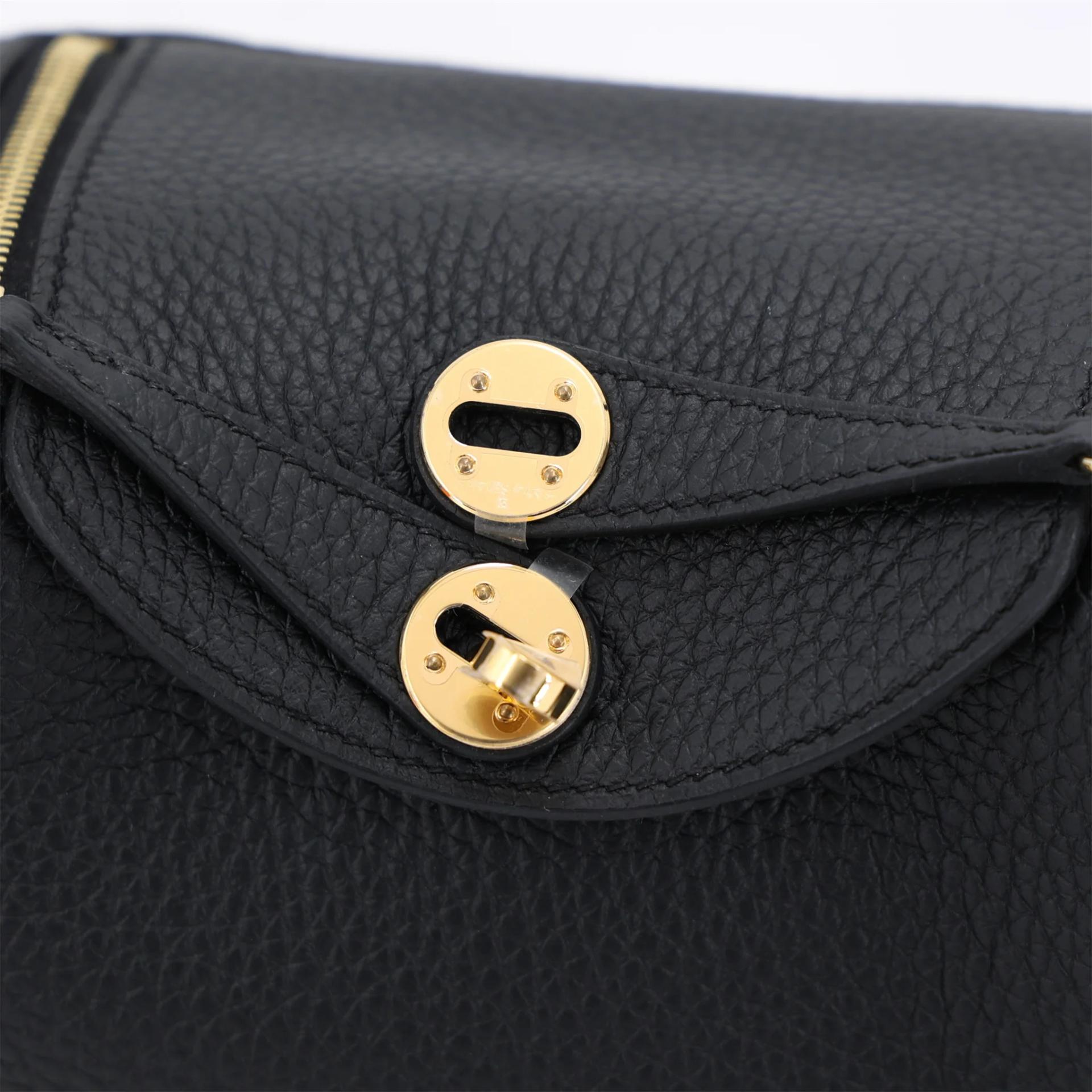 Unused ( Rank NS ) HERMÈS Mini Lindy Black Clemence Gold hardware W (2024) - 8