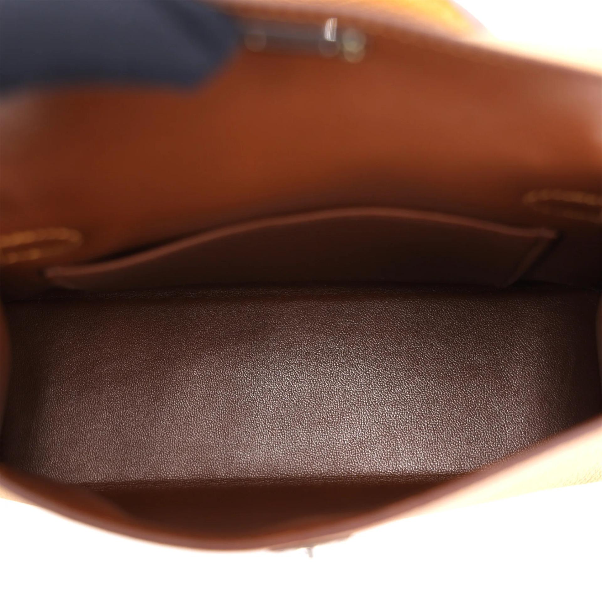 Unused ( Rank NS ) HERMÈS Mini Kelly II Caramel (28) Chevre Palladium hardware K (2025) - 11
