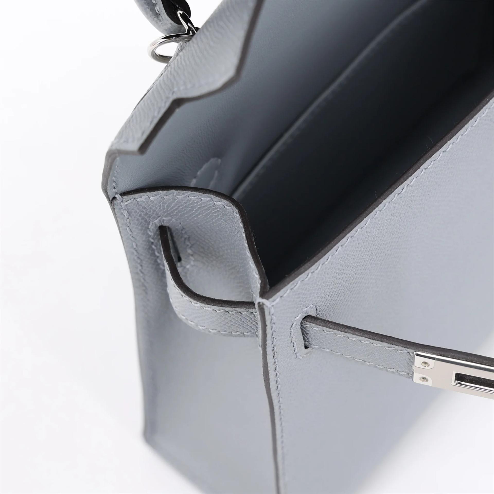 Brand New ( Rank N ) HERMÈS Mini Kelly II Gris Pantin (P0) Madame Palladium hardware G (2026) - 12