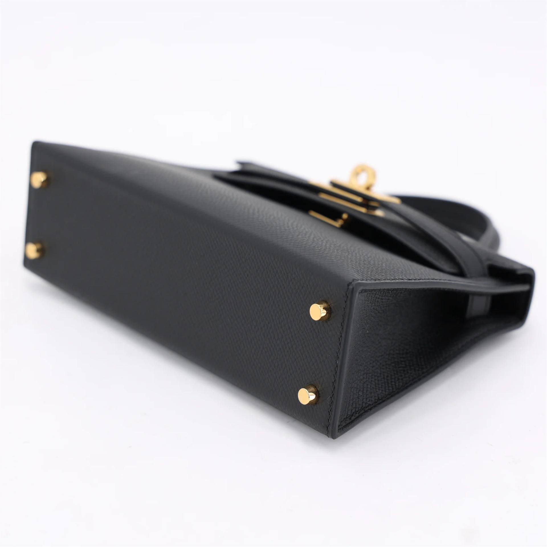 Brand New ( Rank N ) HERMÈS Mini Kelly II Noir (89) Epsom Gold hardware G (2026) - 5