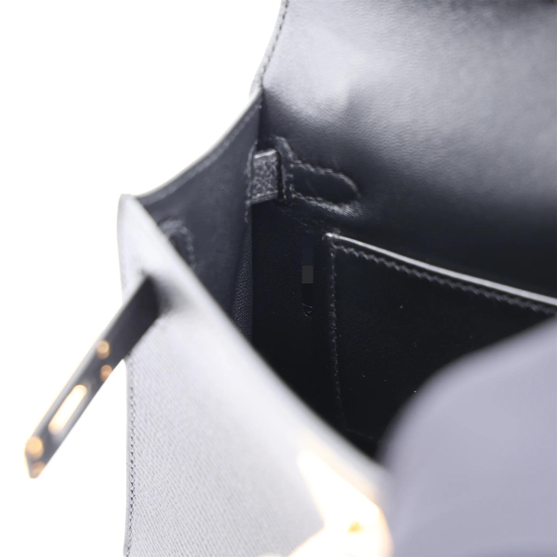 Brand New ( Rank N ) HERMÈS Mini Kelly II Noir (89) Epsom Gold hardware G (2026) - 15