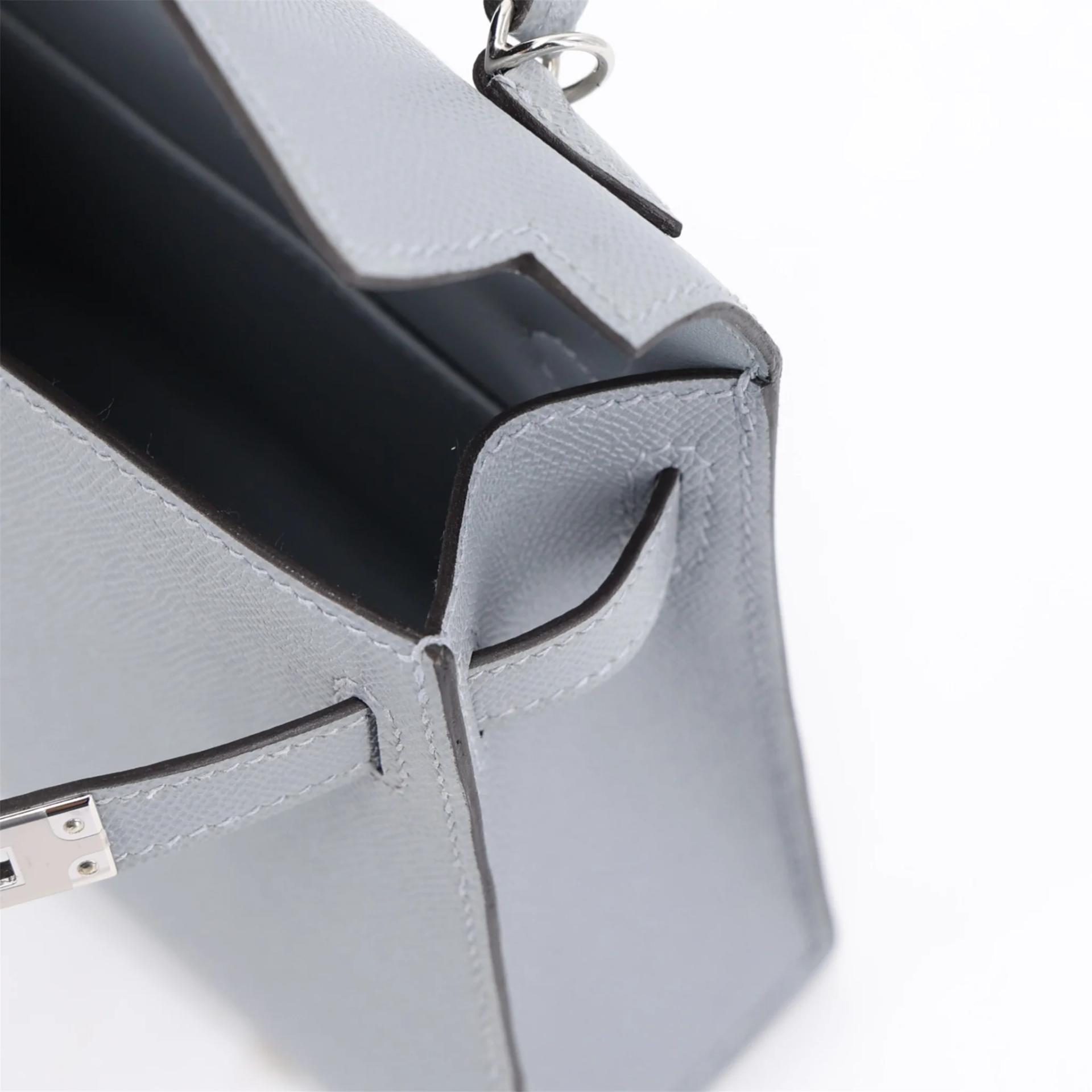 Brand New ( Rank N ) HERMÈS Mini Kelly II Gris Pantin (P0) Madame Palladium hardware G (2026) - 13