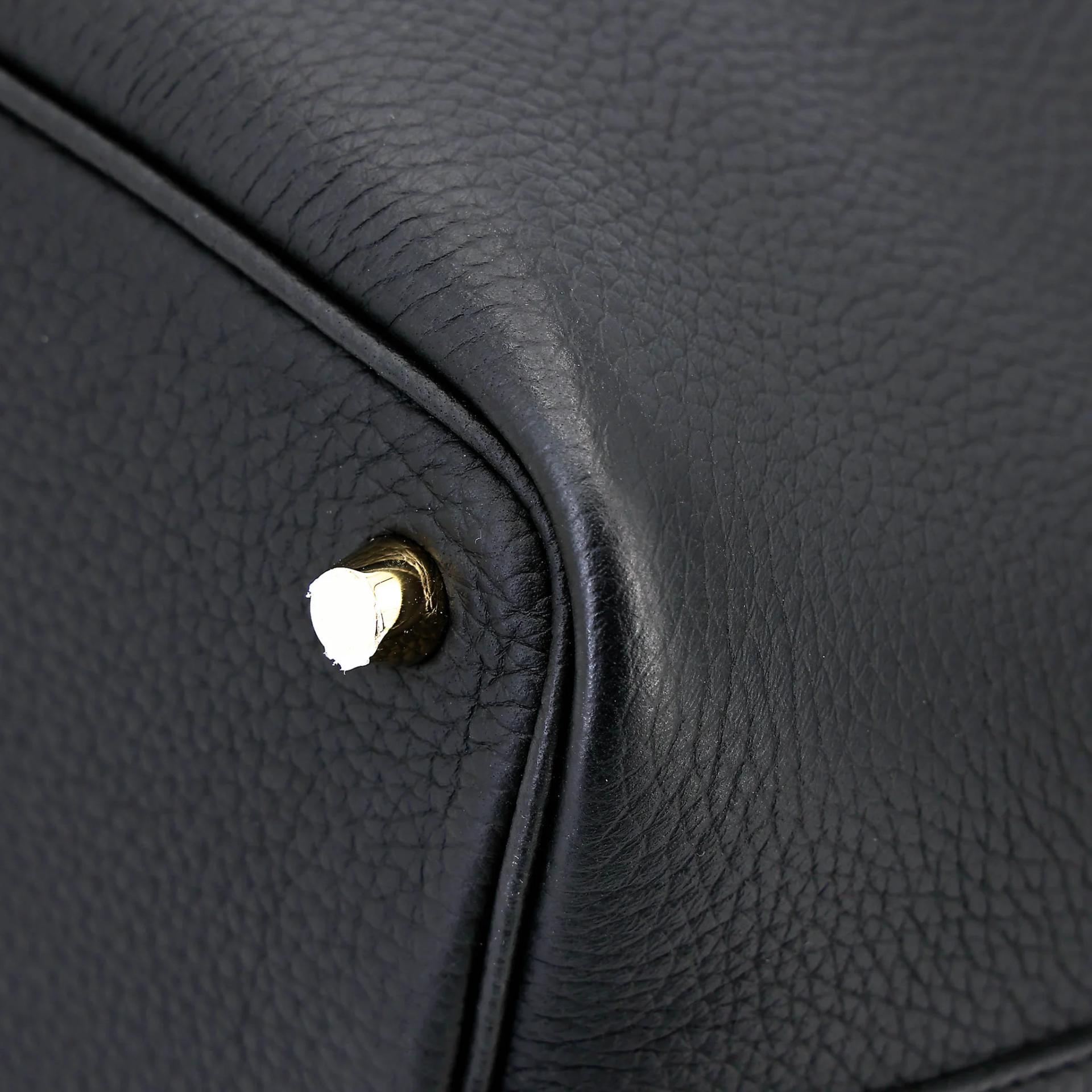 Excellent ( Rank SA ) HERMÈS Picotin Lock PM Noir (89) Clemence Gold hardware B (2023) - 9