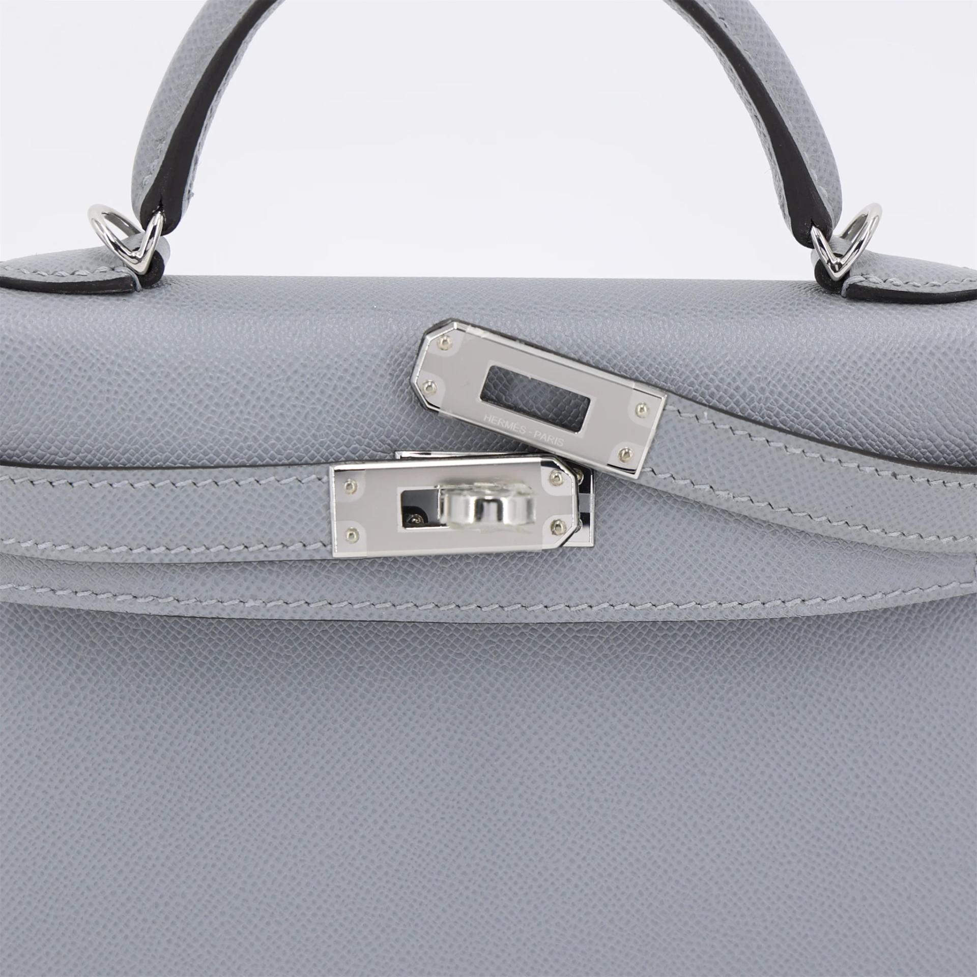 Brand New ( Rank N ) HERMÈS Mini Kelly II Gris Pantin (P0) Madame Palladium hardware G (2026) - 8