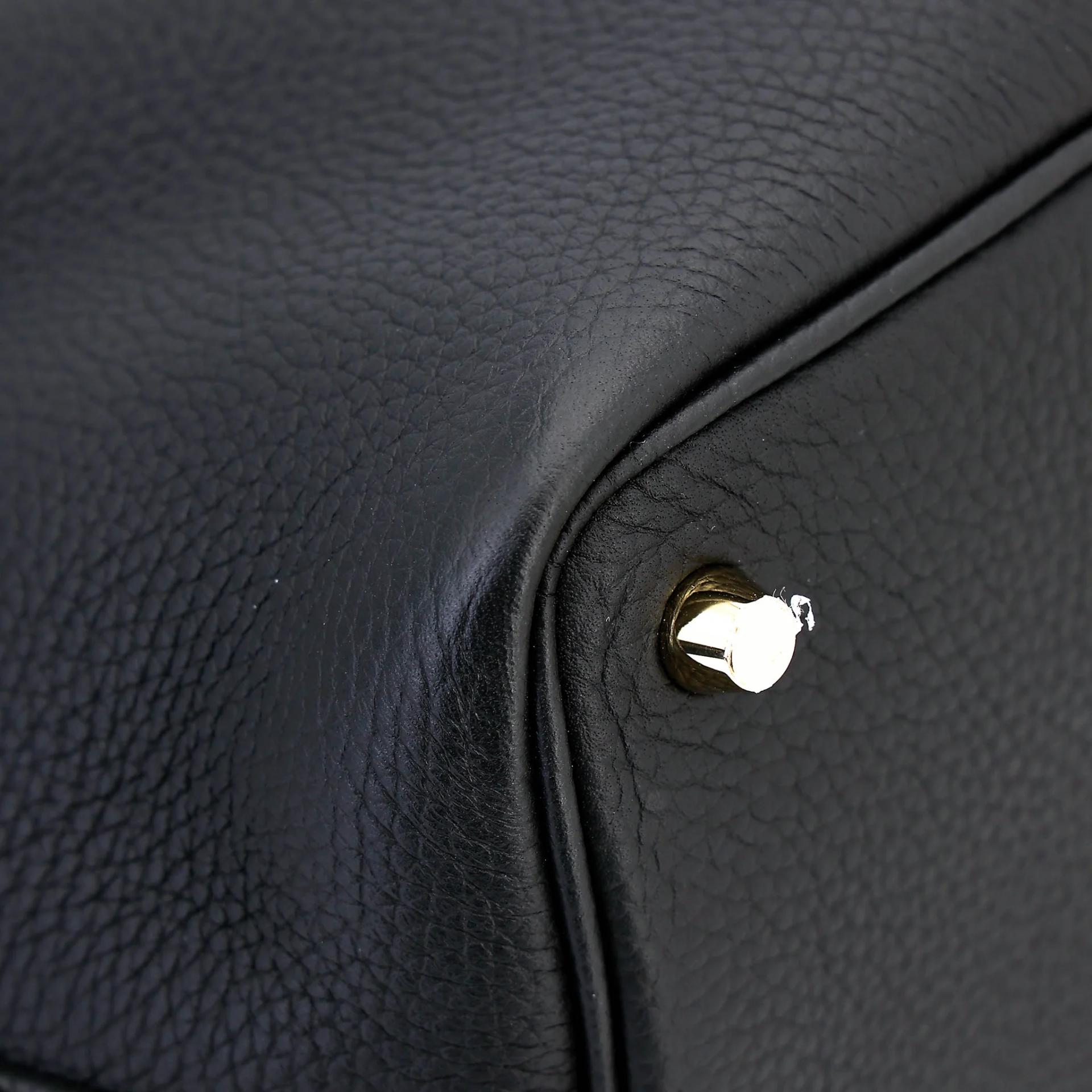 Excellent ( Rank SA ) HERMÈS Picotin Lock PM Noir (89) Clemence Gold hardware B (2023) - 8