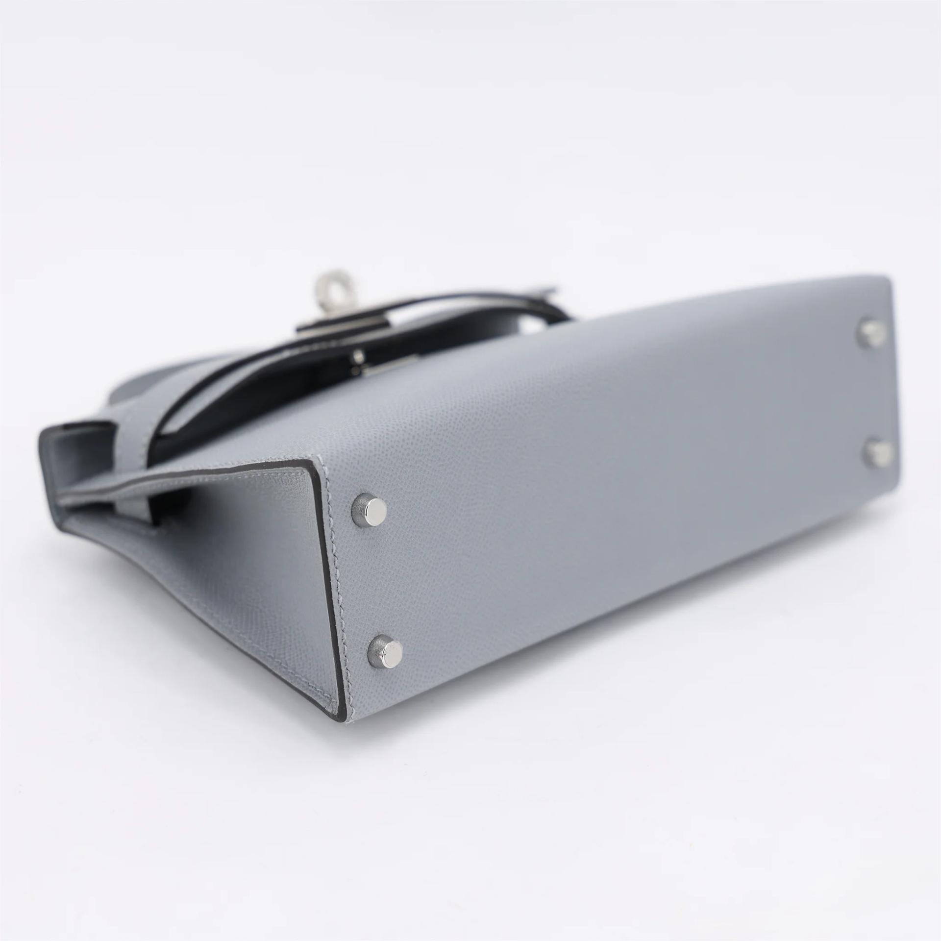 Brand New ( Rank N ) HERMÈS Mini Kelly II Gris Pantin (P0) Madame Palladium hardware G (2026) - 4