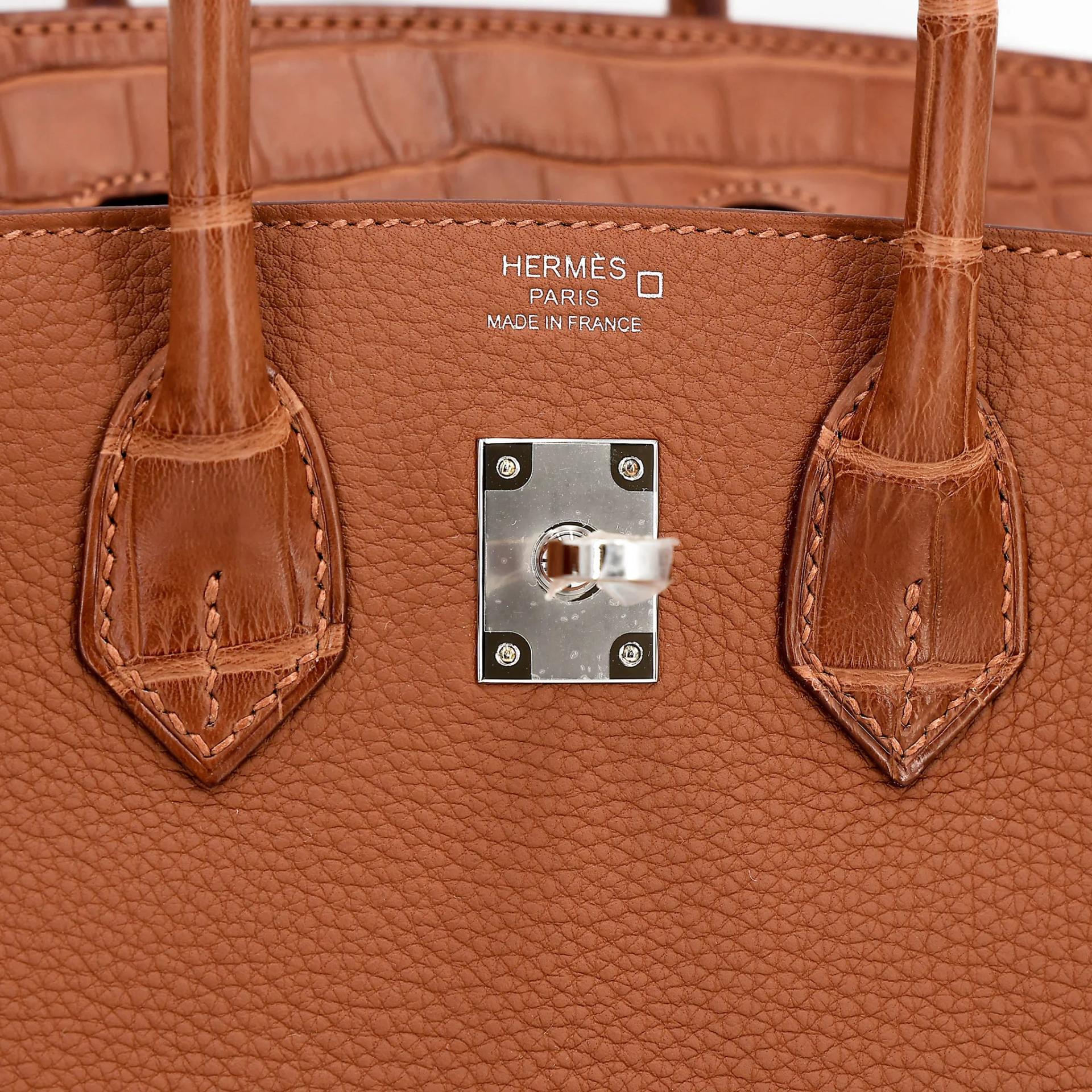 Brand New ( Rank N ) HERMÈS Birkin 25 Touch Gold (37) Togo Matte Alligator Palladium hardware G (2026) - 11