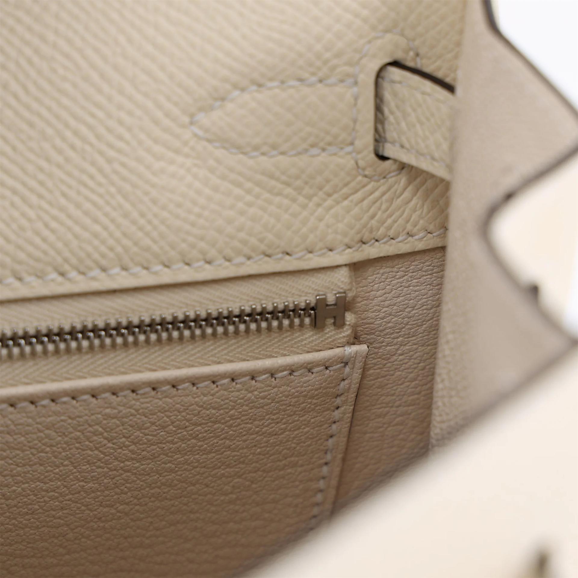 Brand New ( Rank N ) HERMÈS Kelly 25 Nata (I2) Bai Brun(T3) Dune Epsom Palladium hardware G (2026) - 15