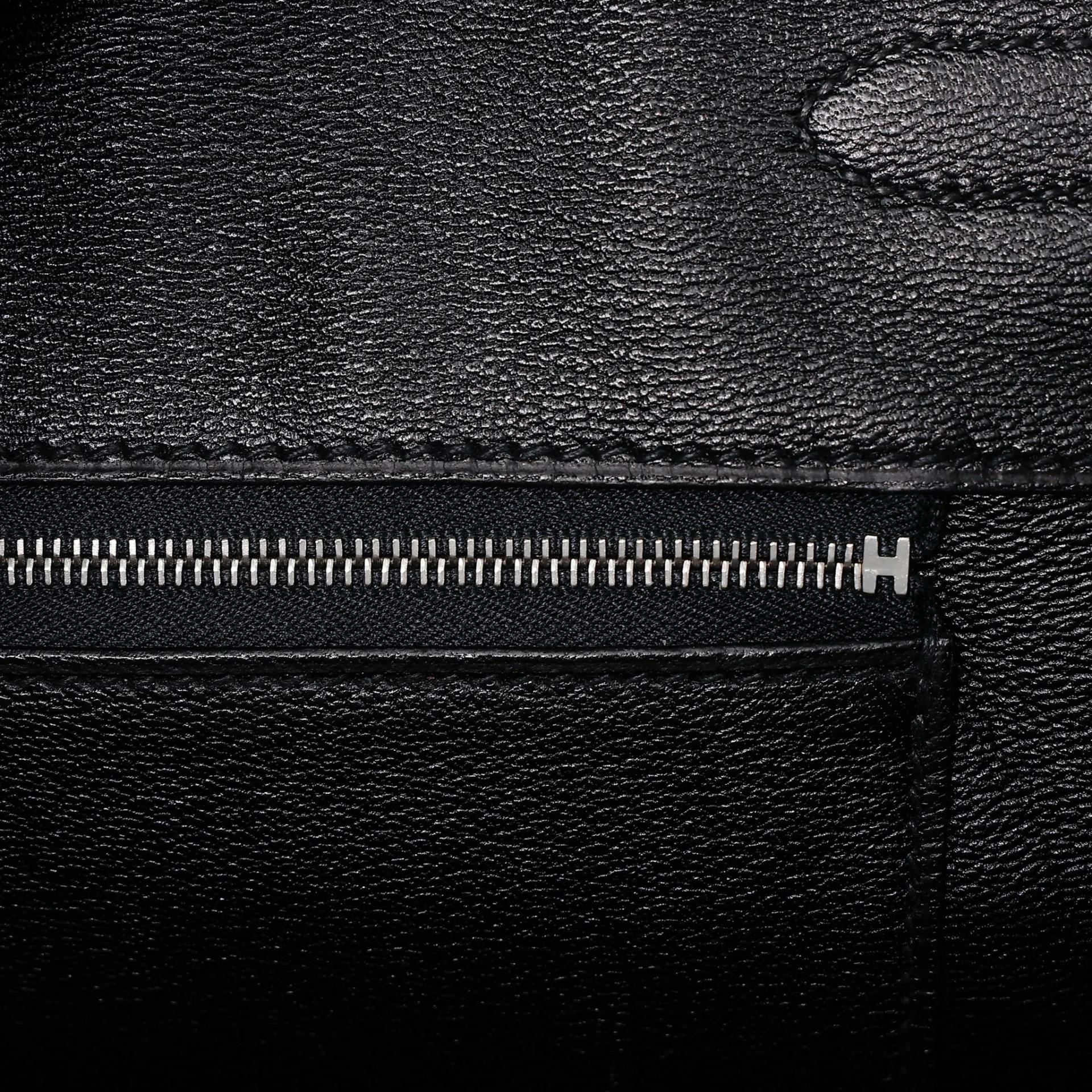 Very Good ( Rank A) HERMÈS Limited Edition Birkin 35 So Black Noir (89) Matte Alligator Black hardware Square O (2011) - 19