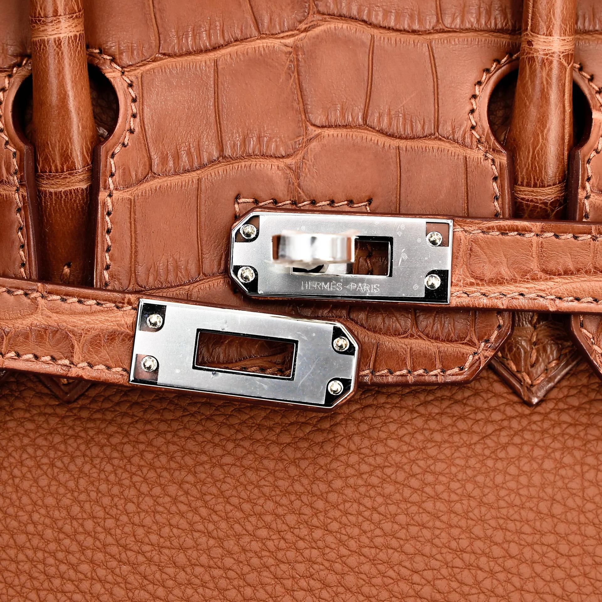 Brand New ( Rank N ) HERMÈS Birkin 25 Touch Gold (37) Togo Matte Alligator Palladium hardware G (2026) - 8
