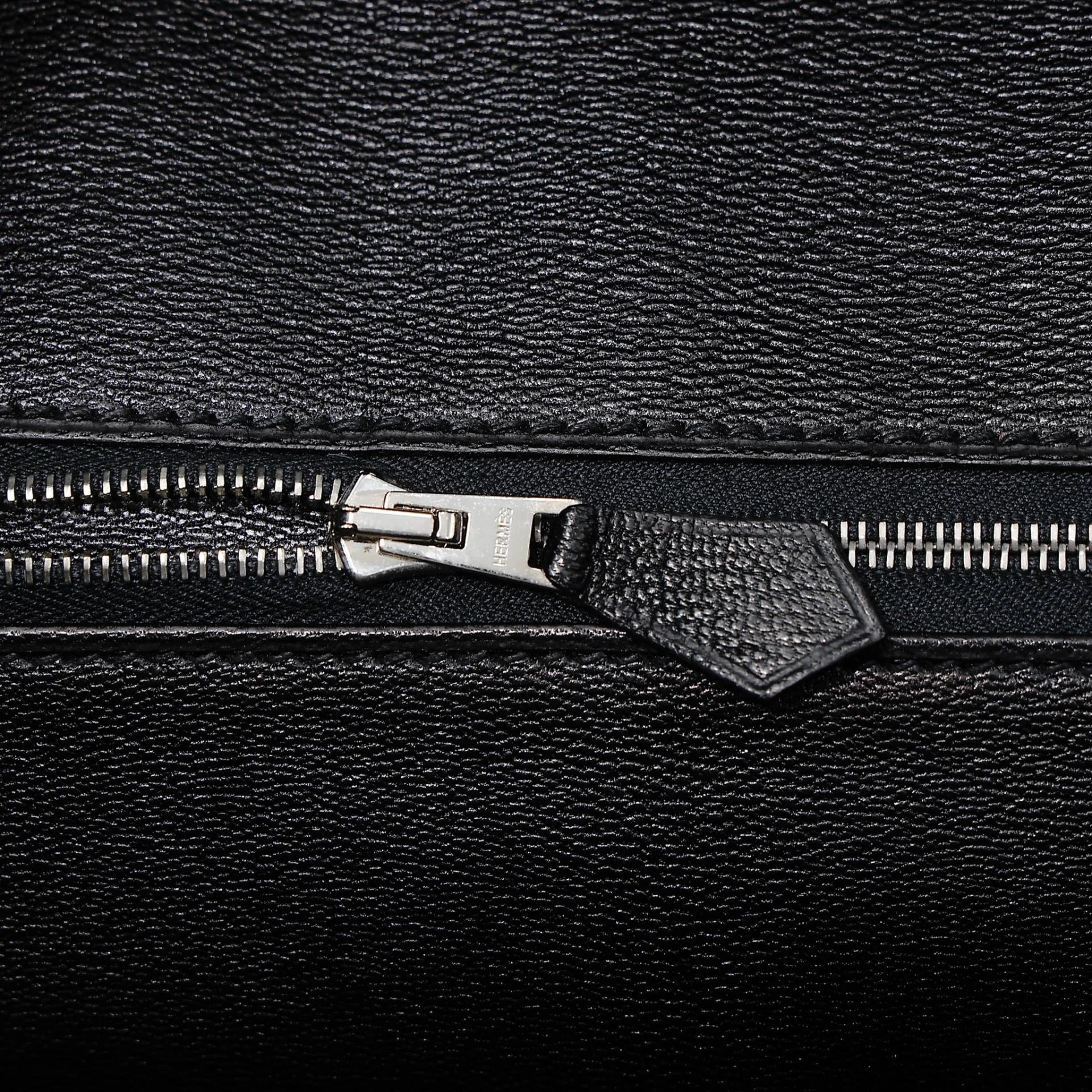 Very Good ( Rank A) HERMÈS Limited Edition Birkin 35 So Black Noir (89) Matte Alligator Black hardware Square O (2011) - 18