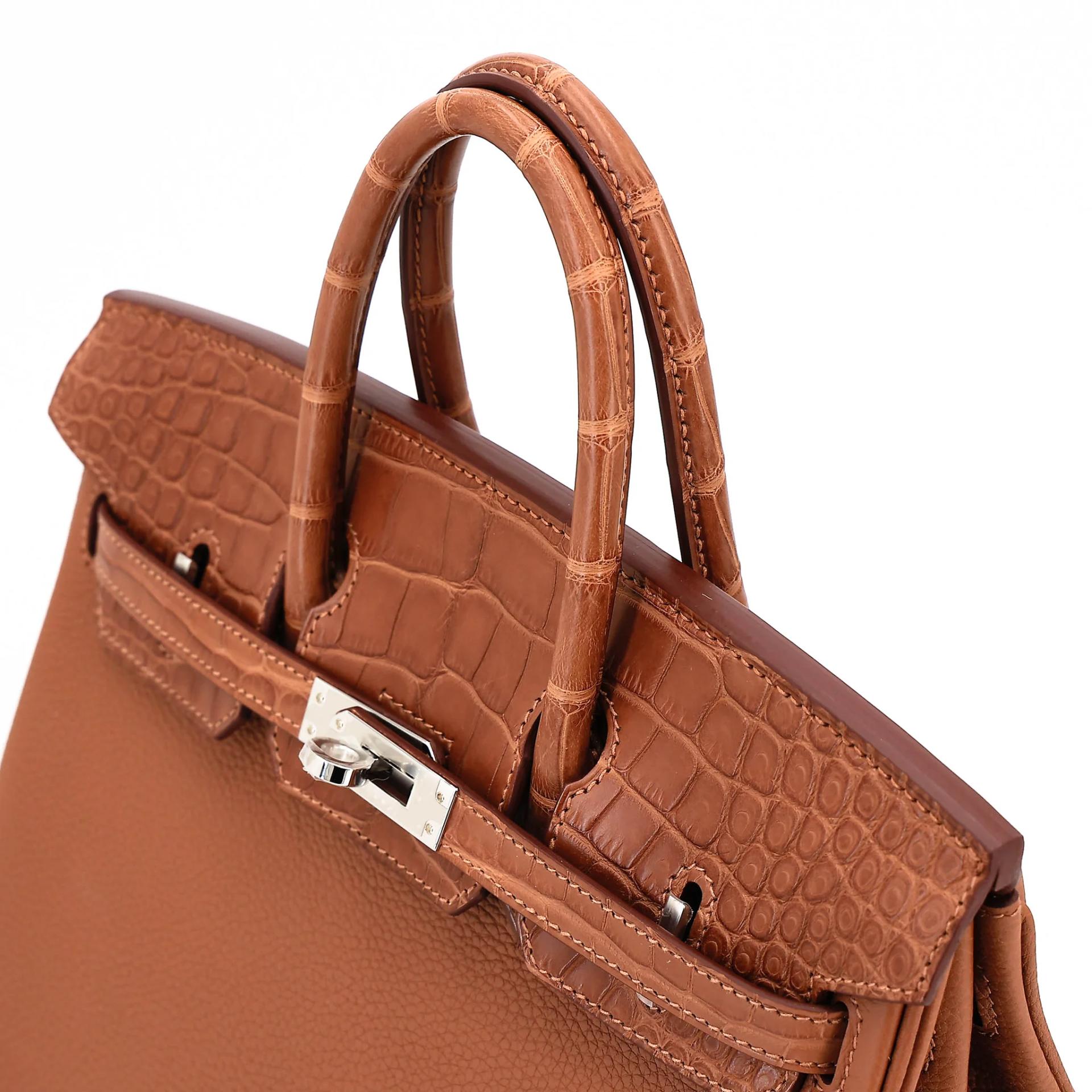 Brand New ( Rank N ) HERMÈS Birkin 25 Touch Gold (37) Togo Matte Alligator Palladium hardware G (2026) - 3