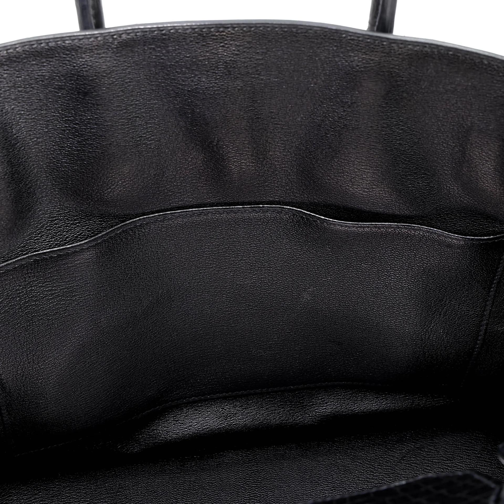 Very Good ( Rank A) HERMÈS Limited Edition Birkin 35 So Black Noir (89) Matte Alligator Black hardware Square O (2011) - 22