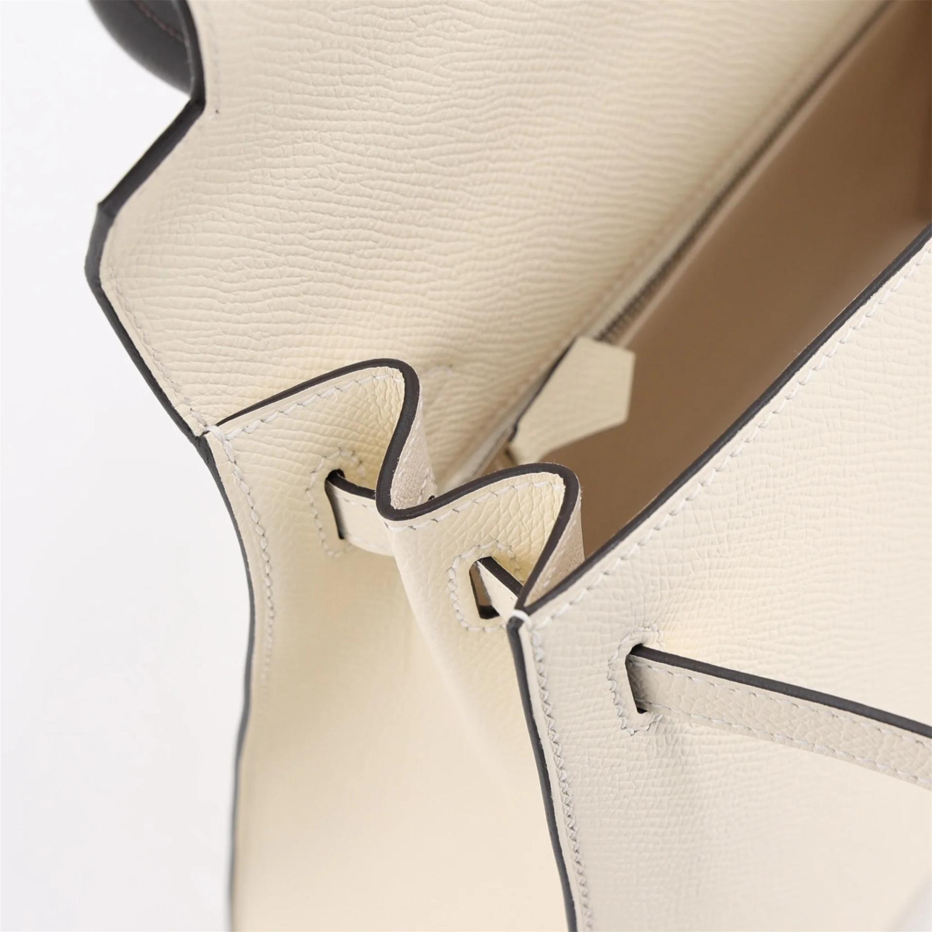 Brand New ( Rank N ) HERMÈS Kelly 25 Nata (I2) Bai Brun(T3) Dune Epsom Palladium hardware G (2026) - 12