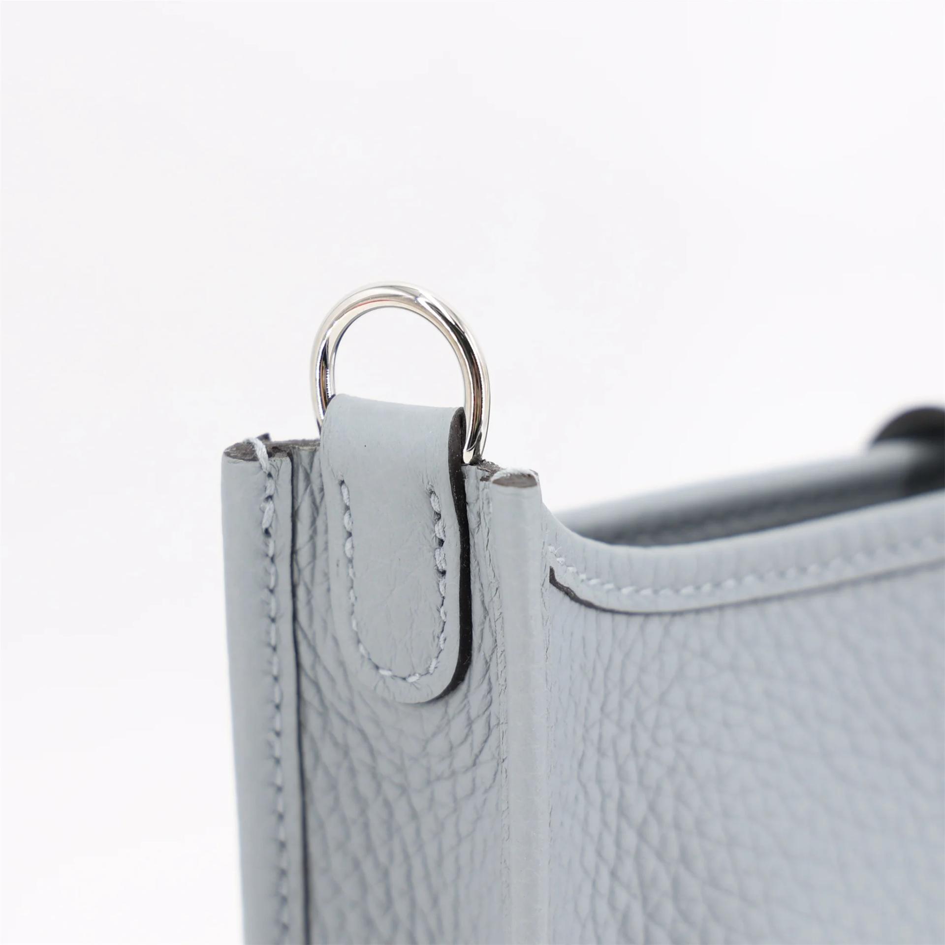 Brand New ( Rank N ) HERMÈS Mini Evelyne 16 Amazone 112cm Gris Pantin (P0) Clemence Palladium hardware K (2025) - 7