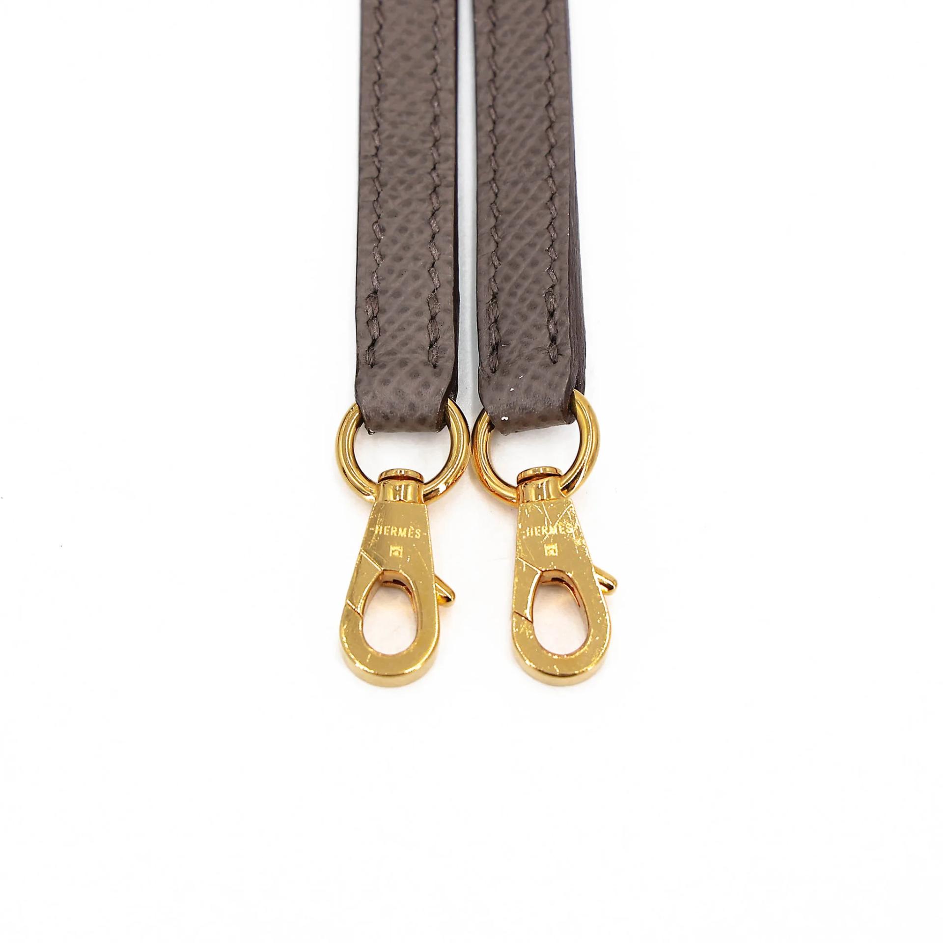 Very Good ( Rank A) HERMÈS Mini Kelly II Etain (8F) Epsom Gold hardware Y (2020) - 25