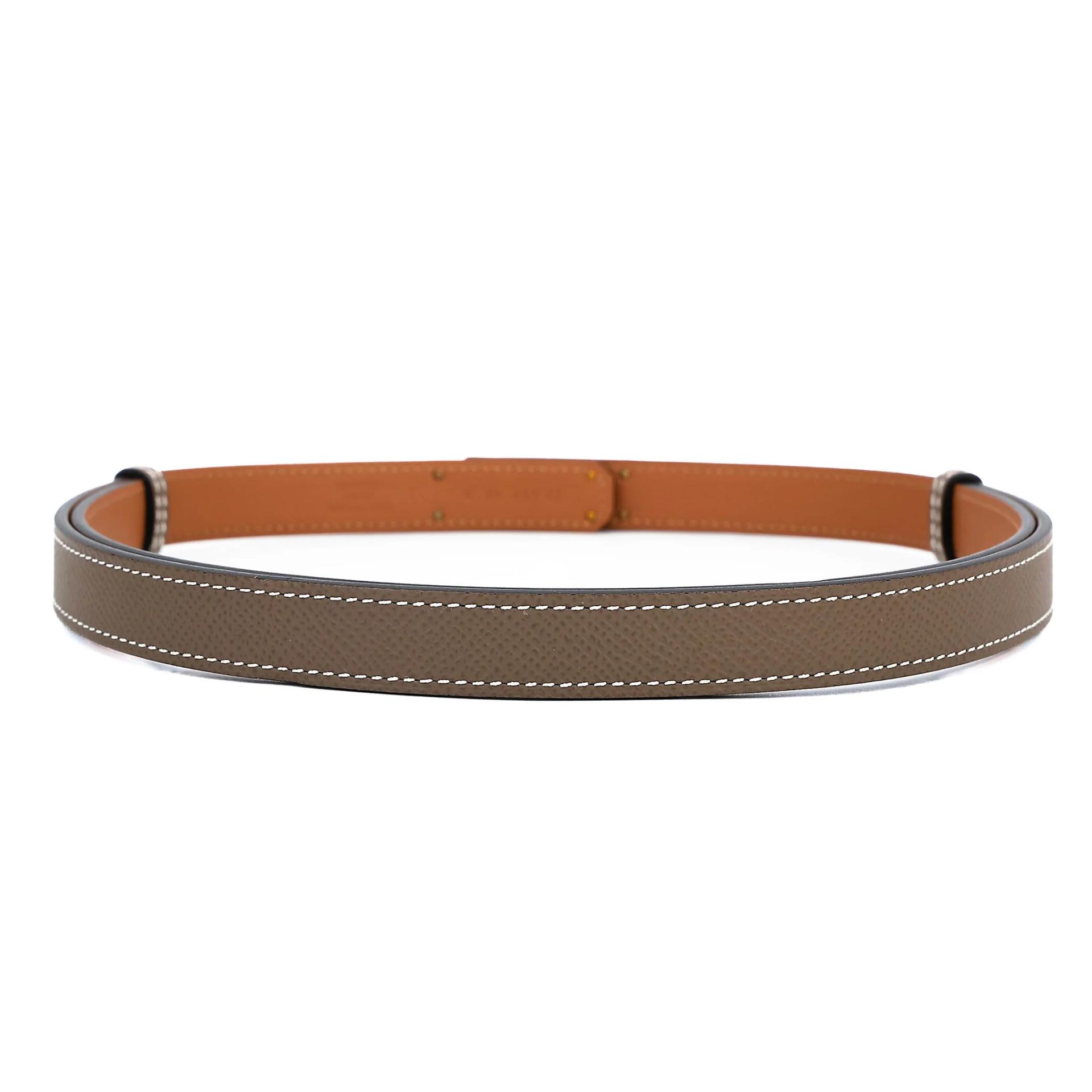 Brand New ( Rank N ) HERMÈS Kelly belt Etoupe (18) Epsom Rose Gold hardware B (2023) - 3