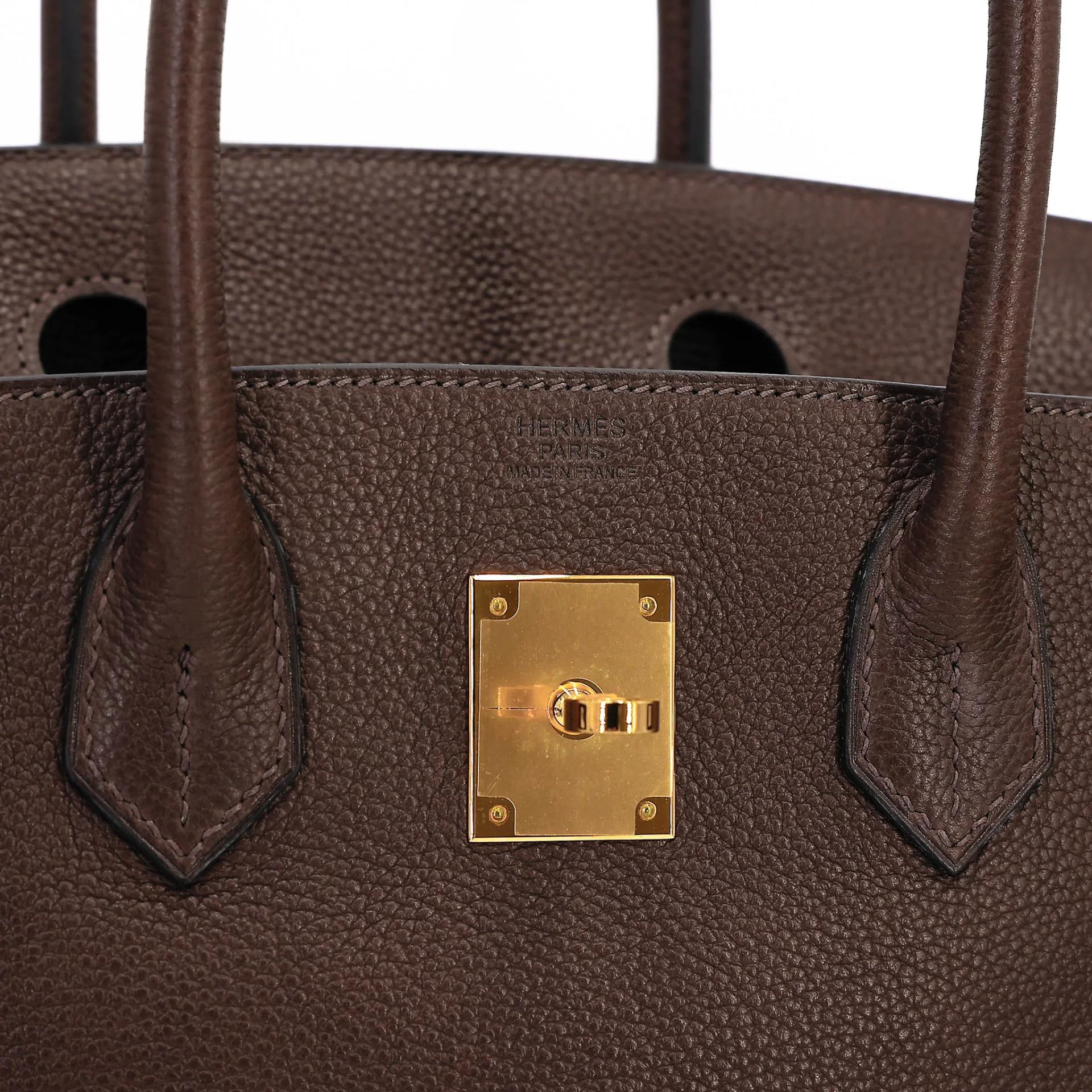Unused ( Rank NS ) HERMÈS Birkin 30 Ebene (46) Barenia Gold hardware Y (2020) - 11
