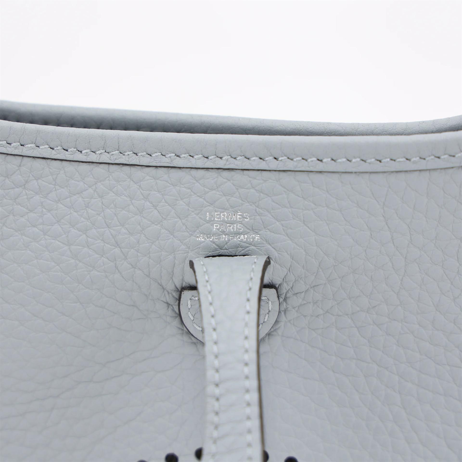 Brand New ( Rank N ) HERMÈS Mini Evelyne 16 Amazone 112cm Gris Pantin (P0) Clemence Palladium hardware K (2025) - 9
