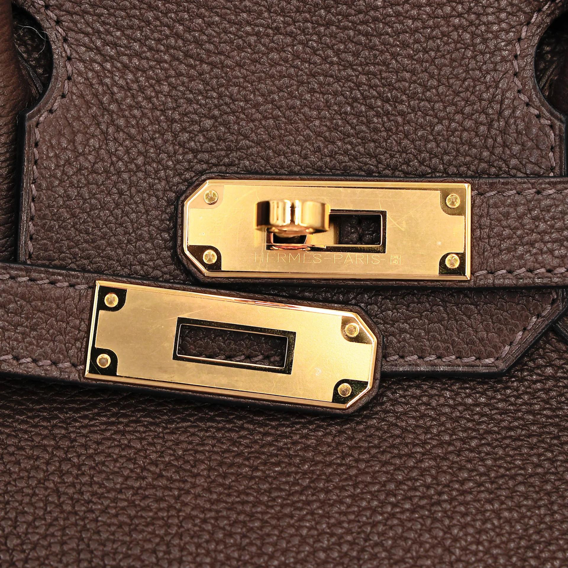Unused ( Rank NS ) HERMÈS Birkin 30 Ebene (46) Barenia Gold hardware Y (2020) - 8