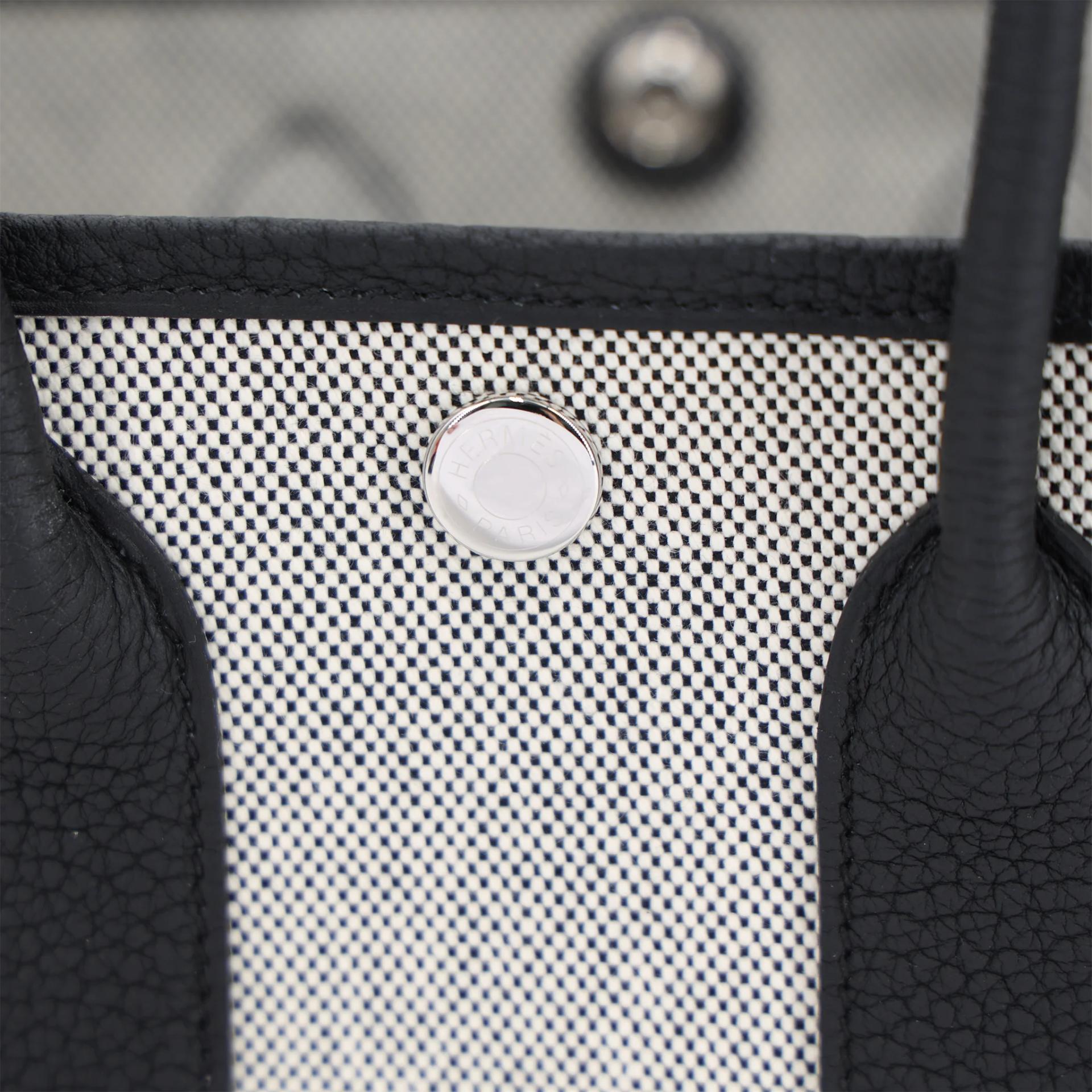Brand New ( Rank N ) HERMÈS Neo Garden Party 23 Black Ecru Negonda Palladium hardware G (2026) - 9
