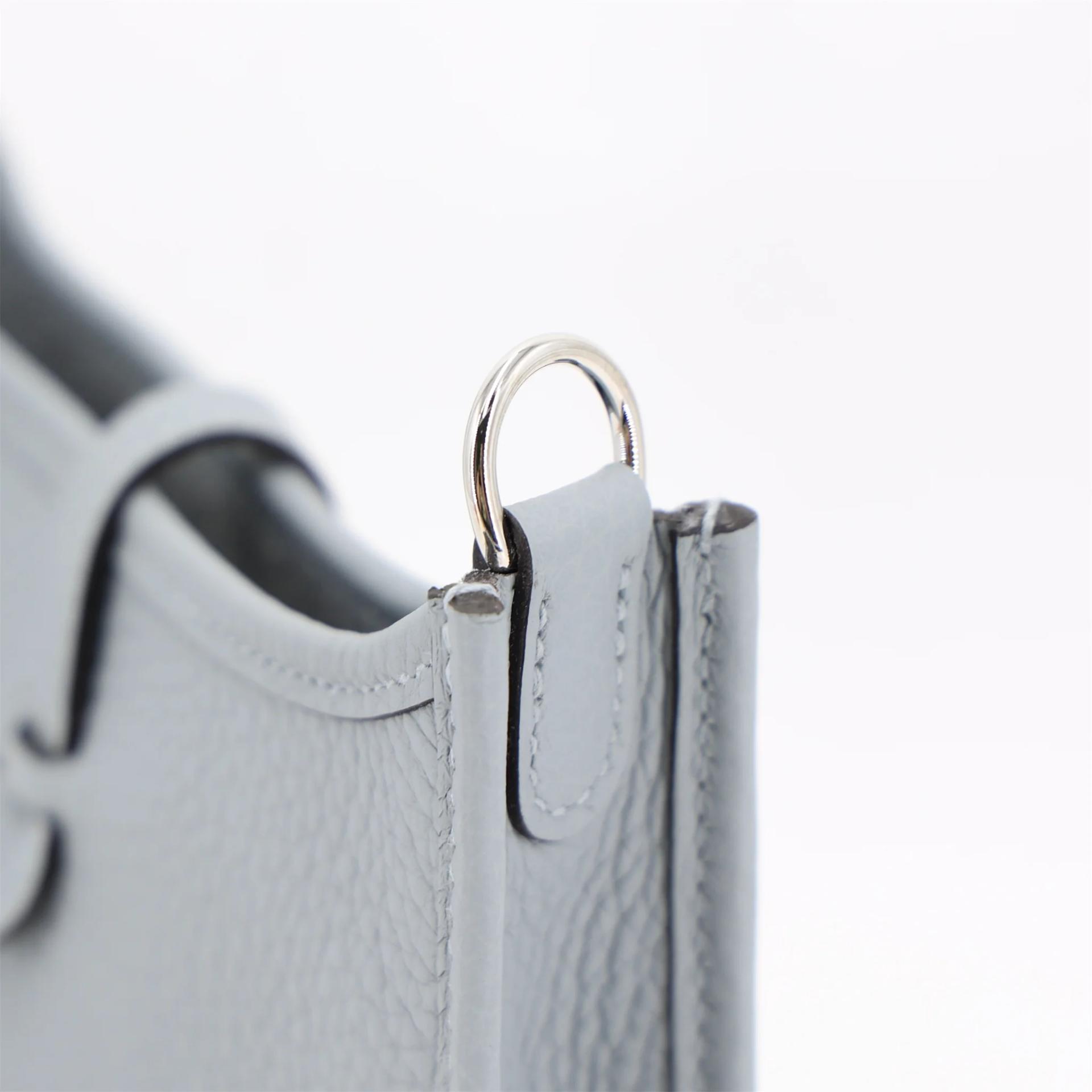 Brand New ( Rank N ) HERMÈS Mini Evelyne 16 Amazone 112cm Gris Pantin (P0) Clemence Palladium hardware K (2025) - 8