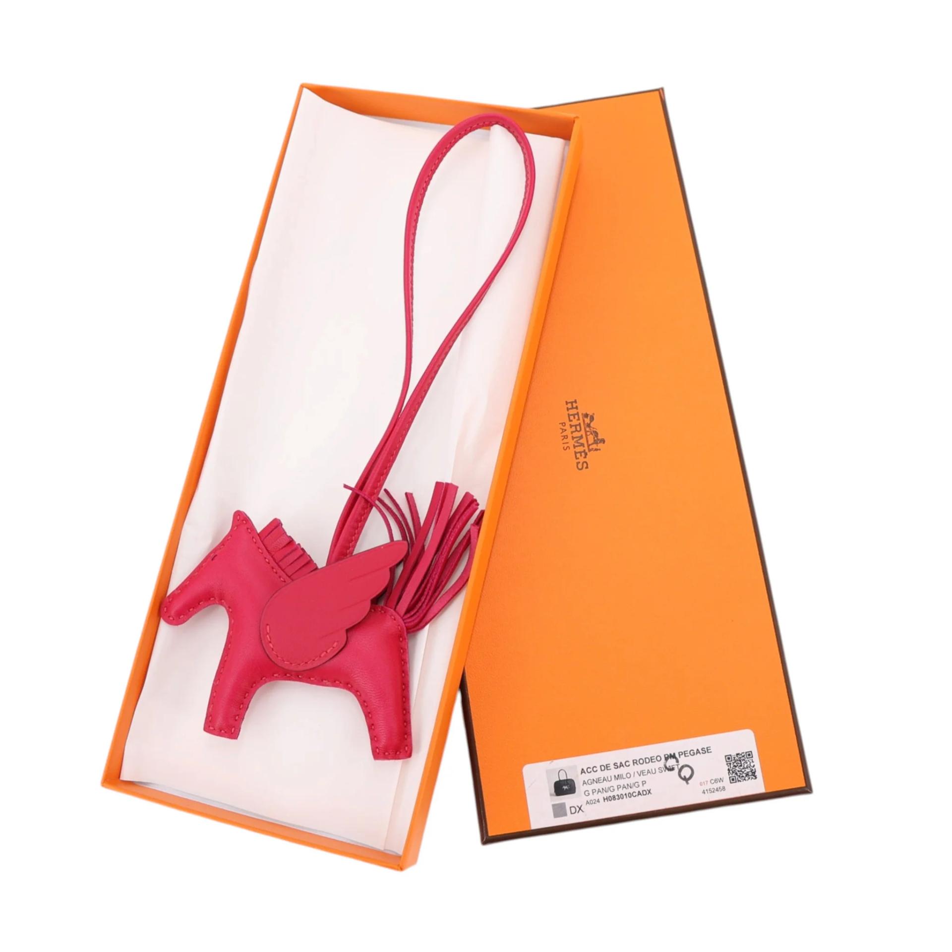 Brand New ( Rank N ) HERMÈS Rodeo Pegase PM Rose Extreme (I6) Agneau Milo Swift K (2025) - 6