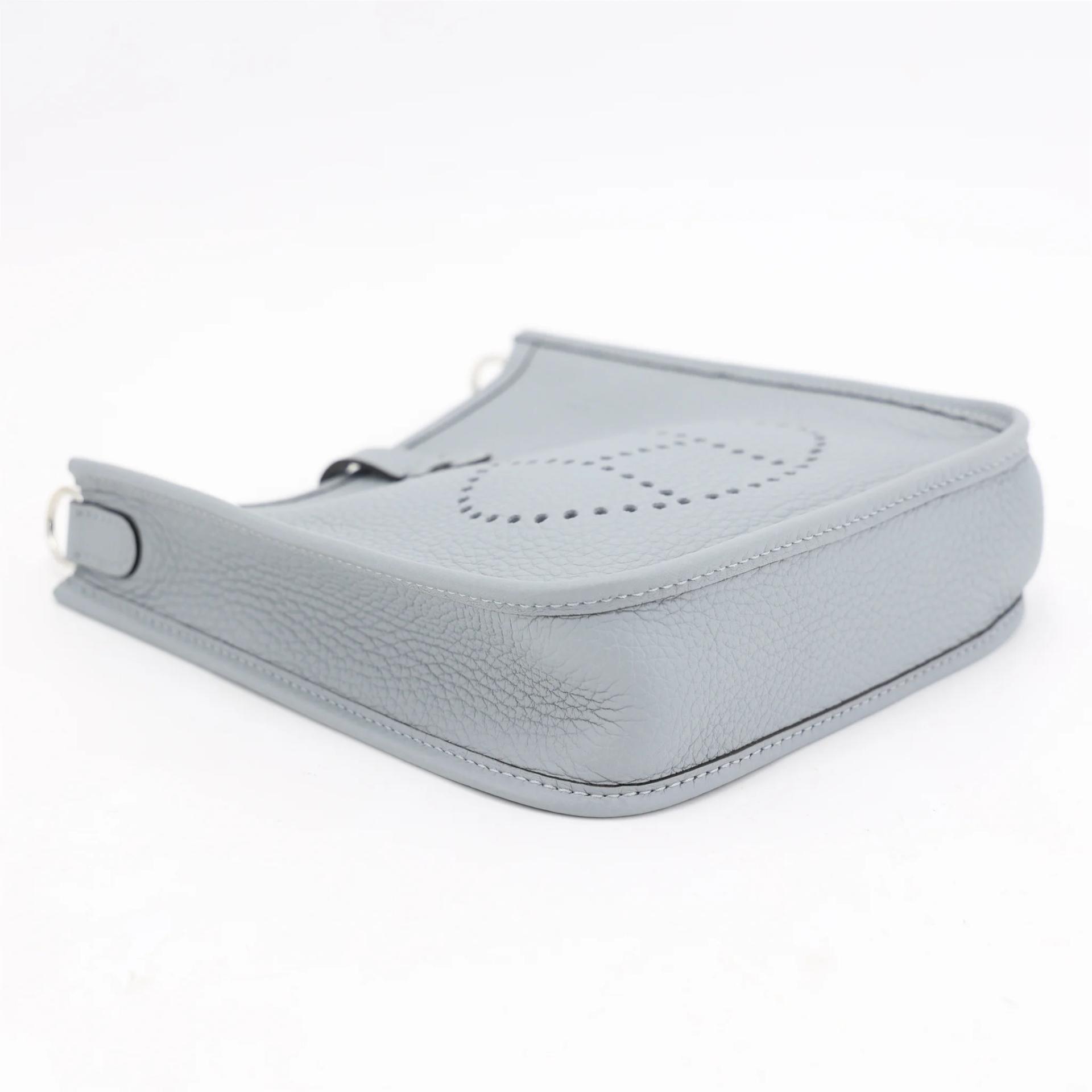 Brand New ( Rank N ) HERMÈS Mini Evelyne 16 Amazone 112cm Gris Pantin (P0) Clemence Palladium hardware K (2025) - 3