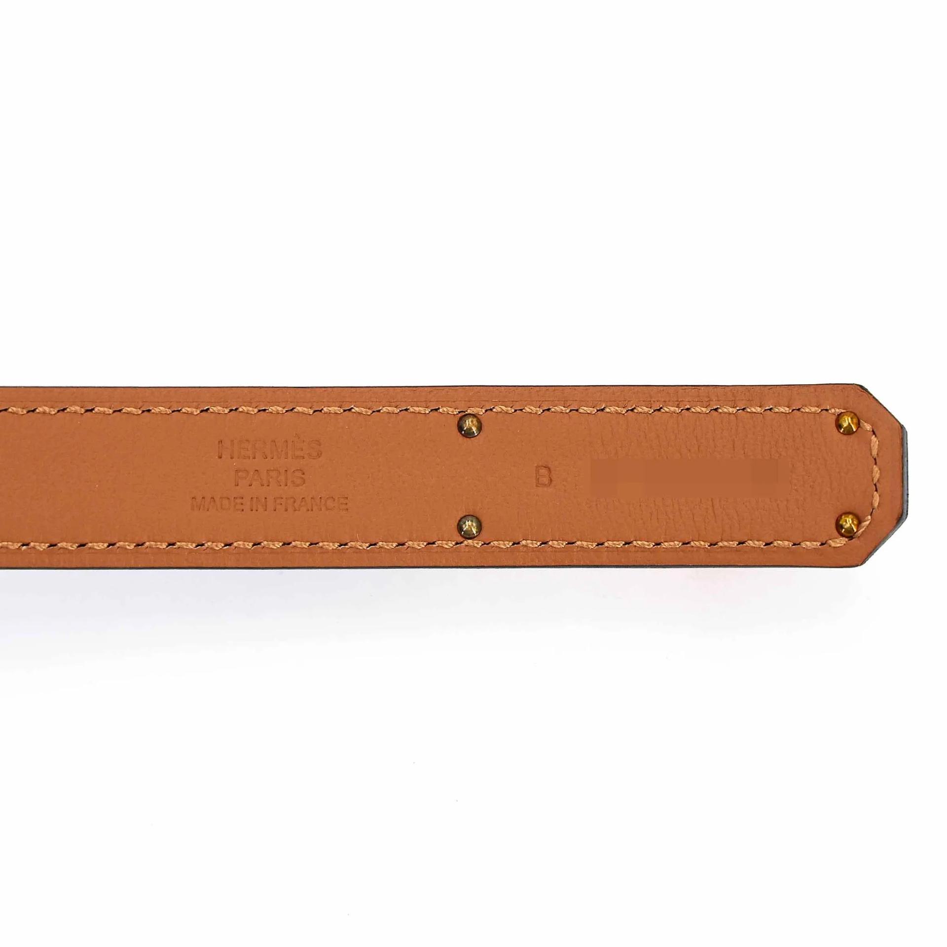 Brand New ( Rank N ) HERMÈS Kelly belt Etoupe (18) Epsom Rose Gold hardware B (2023) - 7