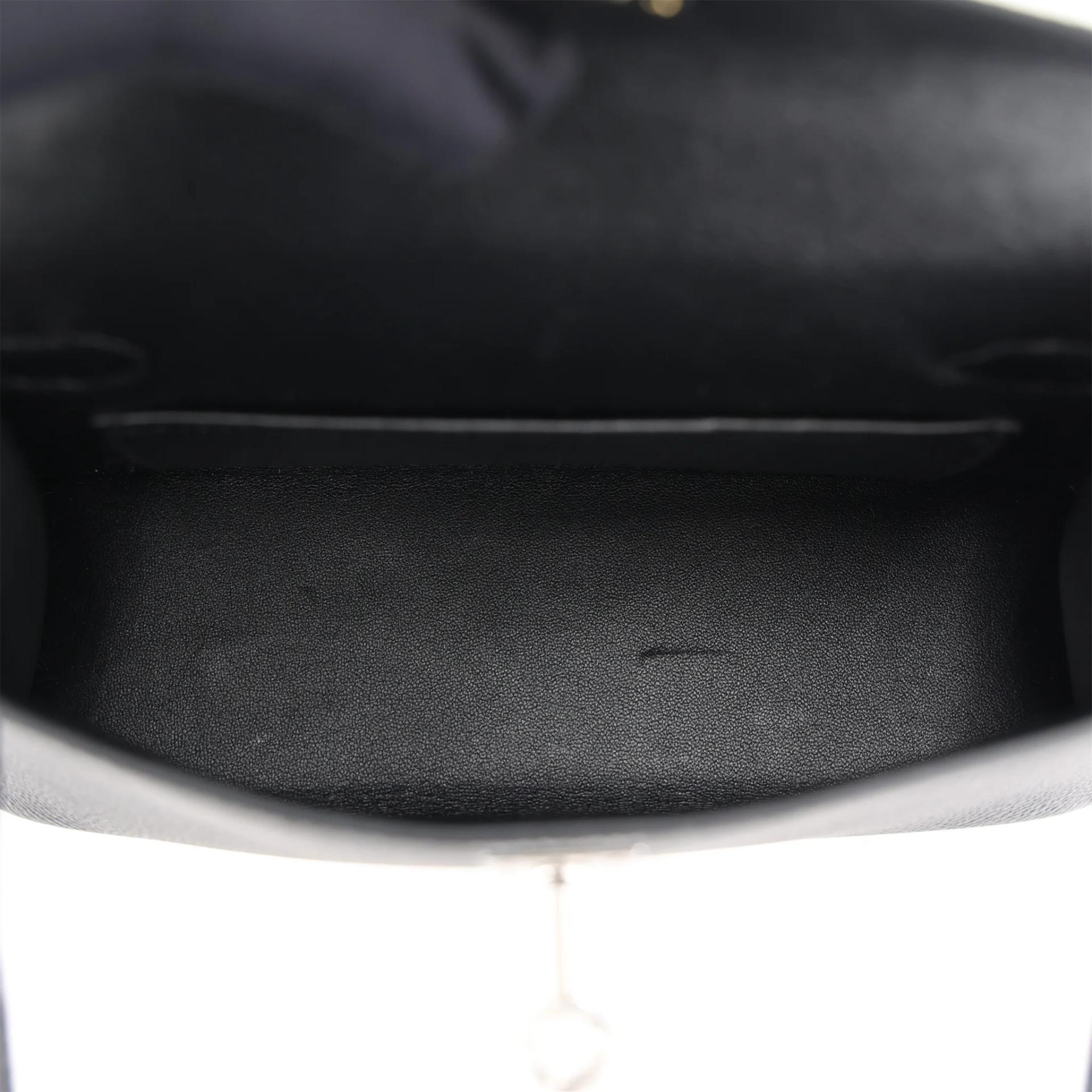 Excellent ( Rank SA ) HERMÈS Mini Kelly II Noir (89) Epsom Palladium hardware G (2026) - 11